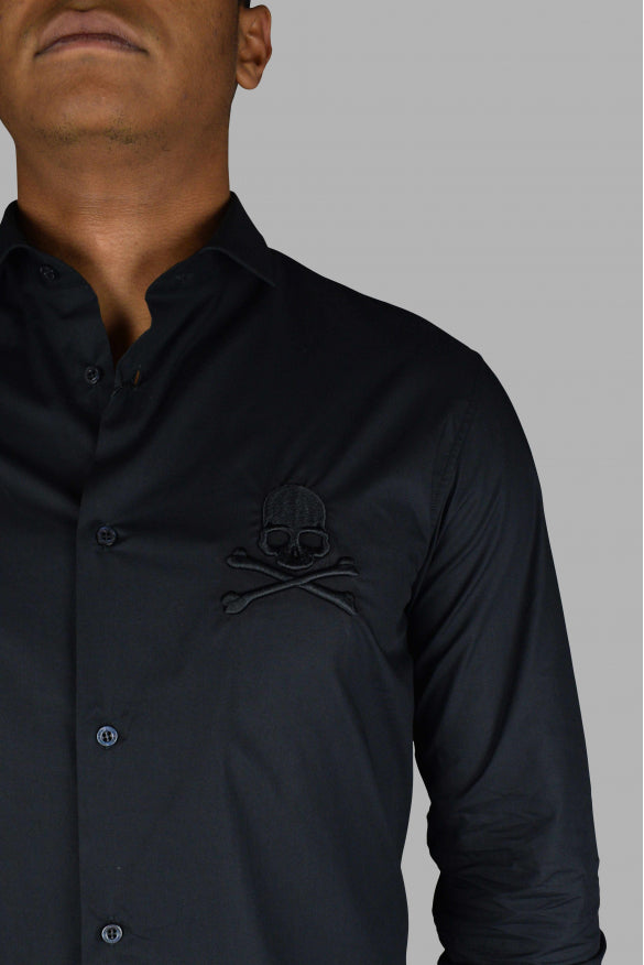 Philipp Plein Men Diamond Cut Ls Skull Shirt PHILIPP PLEIN