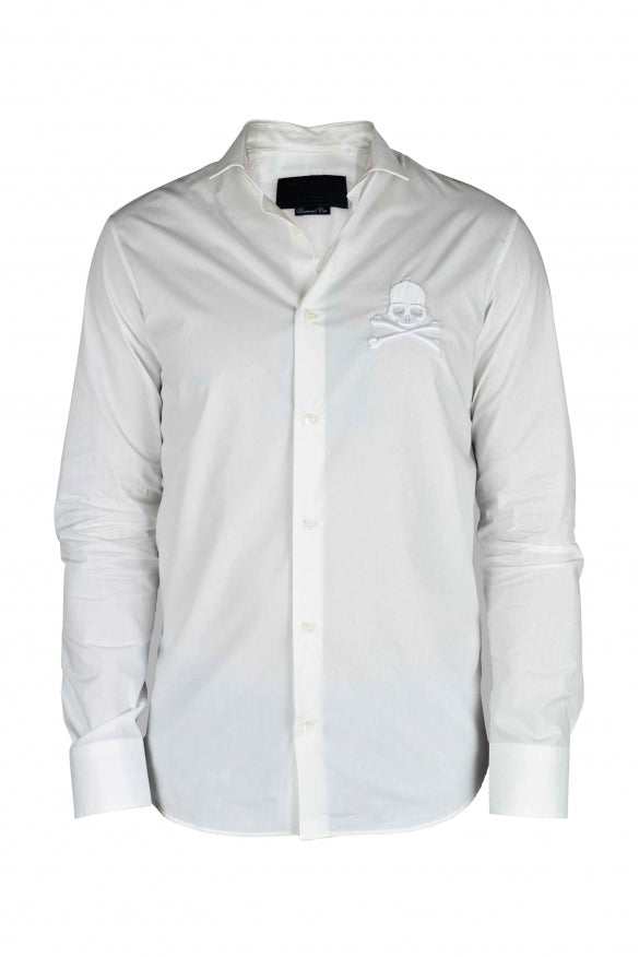 Philipp Plein Men Diamond Cut Ls Skull Shirt PHILIPP PLEIN