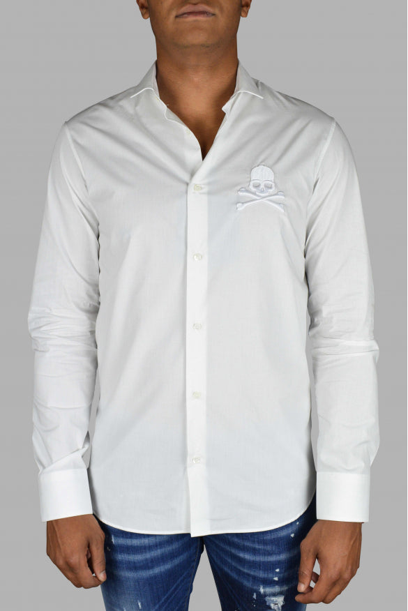 Philipp Plein Men Diamond Cut Ls Skull Shirt PHILIPP PLEIN