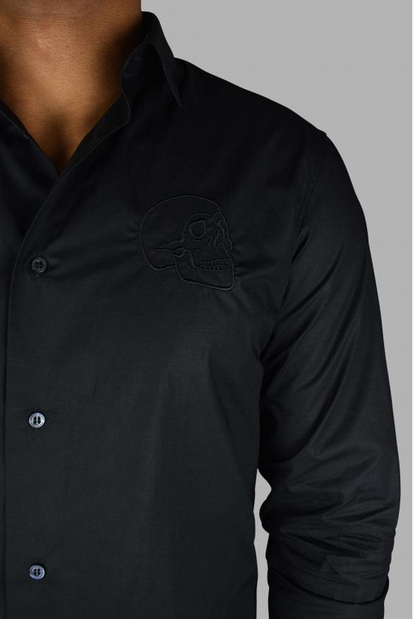 Philipp Plein Men Gold Cut Ls Skull Shirt PHILIPP PLEIN