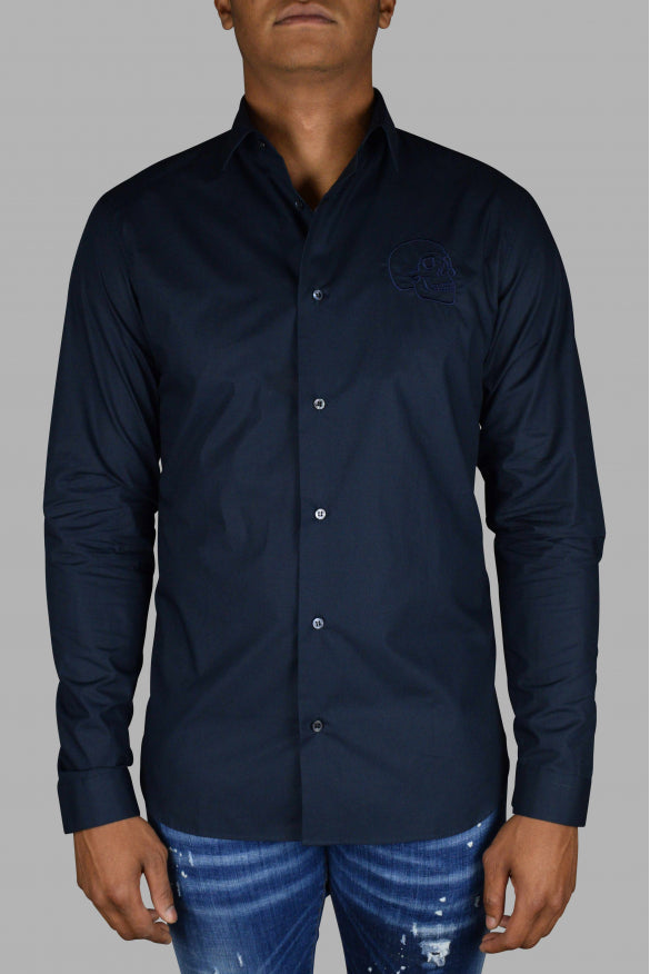 Philipp Plein Men Gold Cut Ls Skull Shirt PHILIPP PLEIN