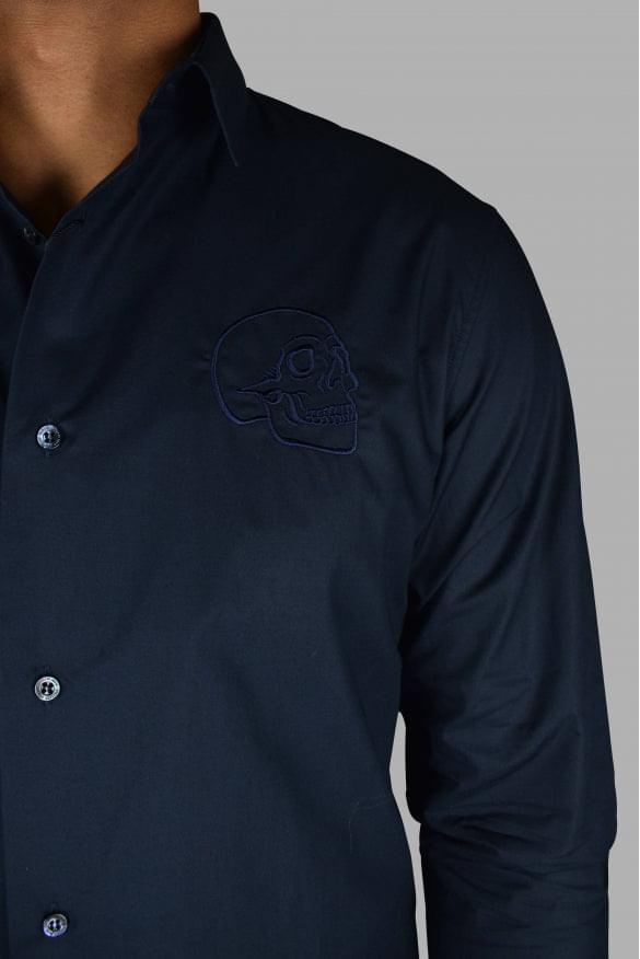 Philipp Plein Men Gold Cut Ls Skull Shirt PHILIPP PLEIN