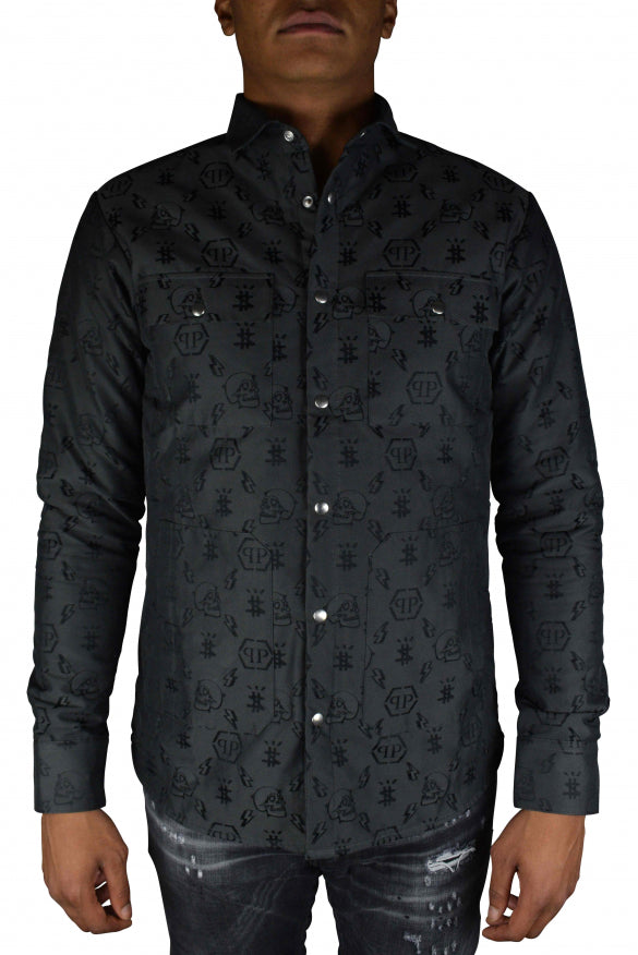 Philipp Plein Men Ls Monogram Shirt PHILIPP PLEIN