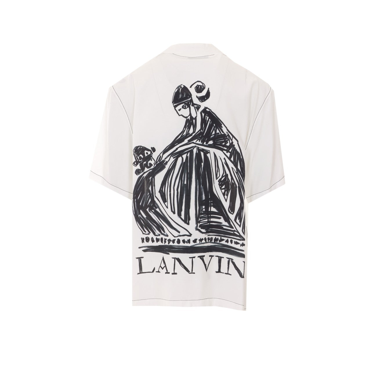 Lanvin Men Shirt With Mother And Daughter Print On The Back LANVIN