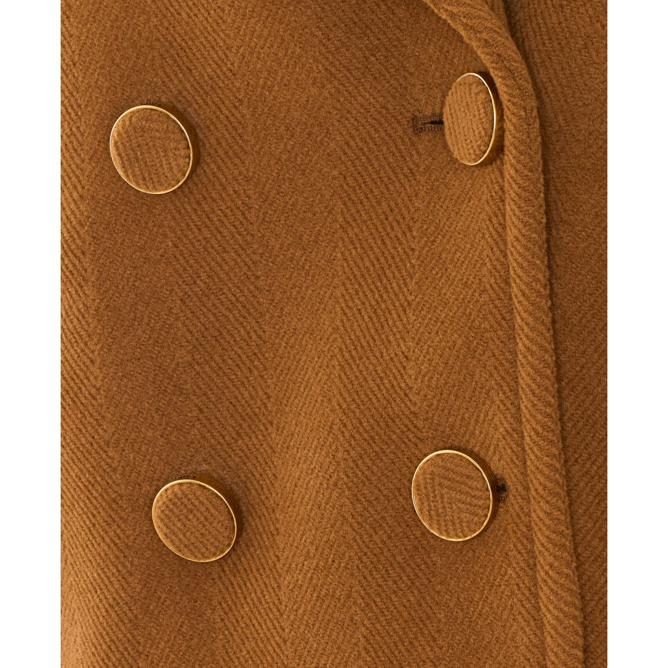 Chloe' Women Short Double-Breasted Wool Coat With Herringbone Pattern