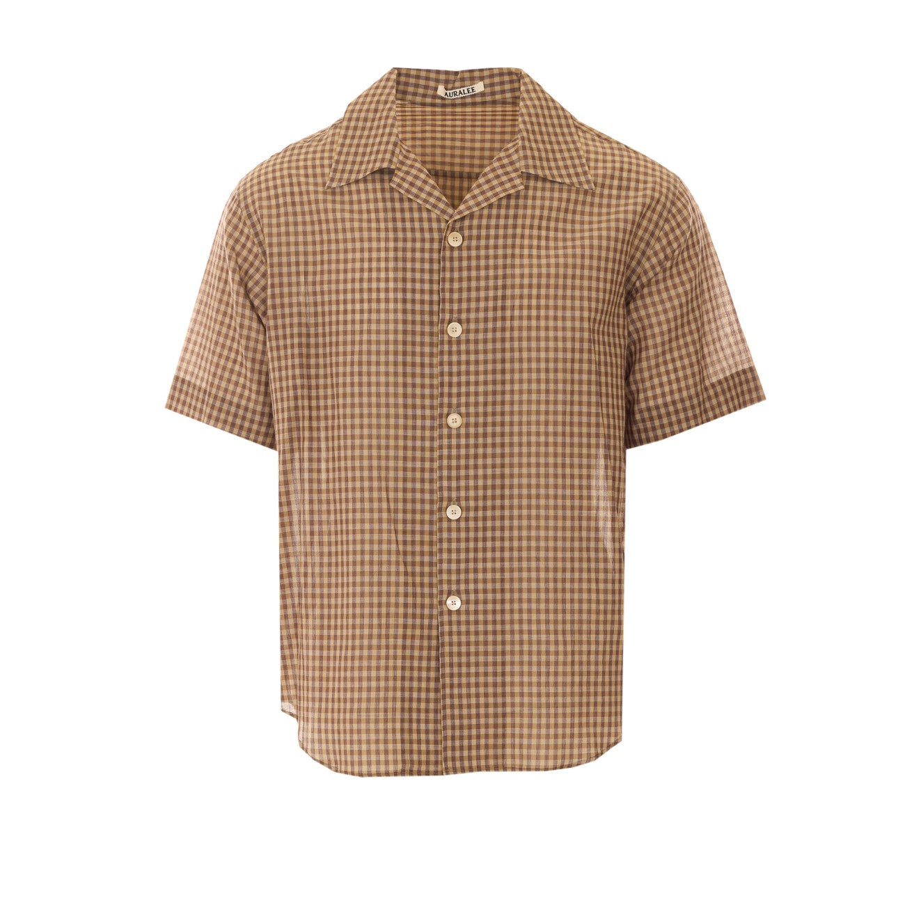 Auralee Men Short Sleeves Check Shirt AURALEE