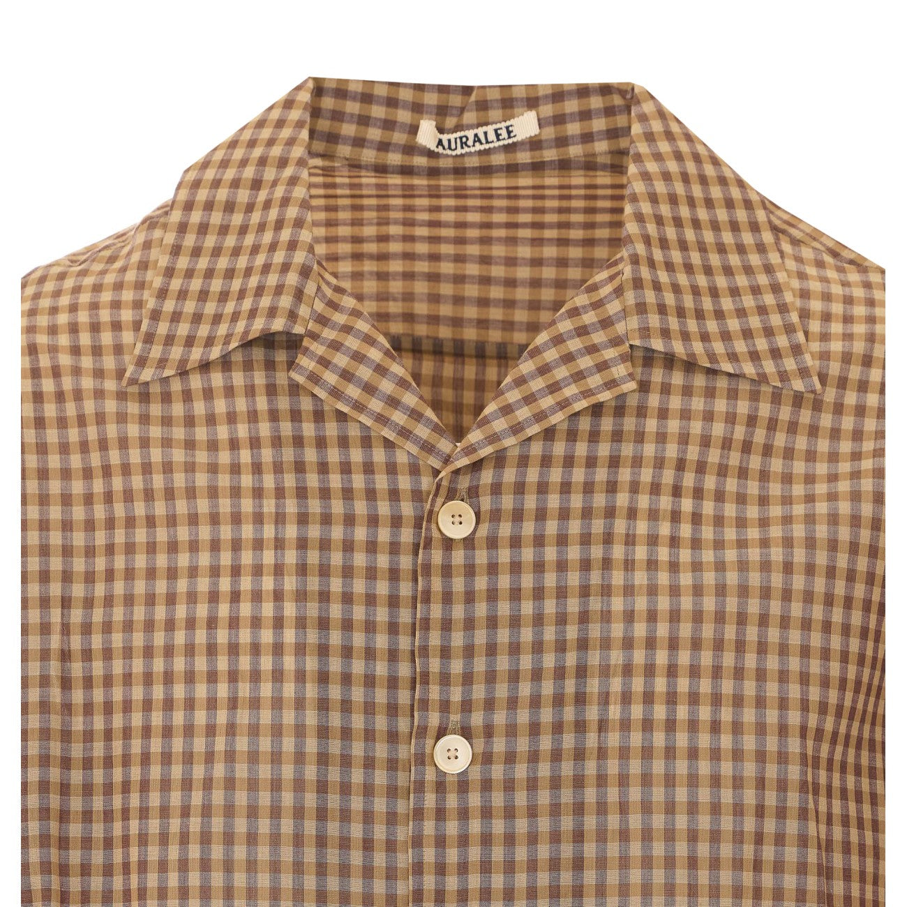 Auralee Men Short Sleeves Check Shirt AURALEE