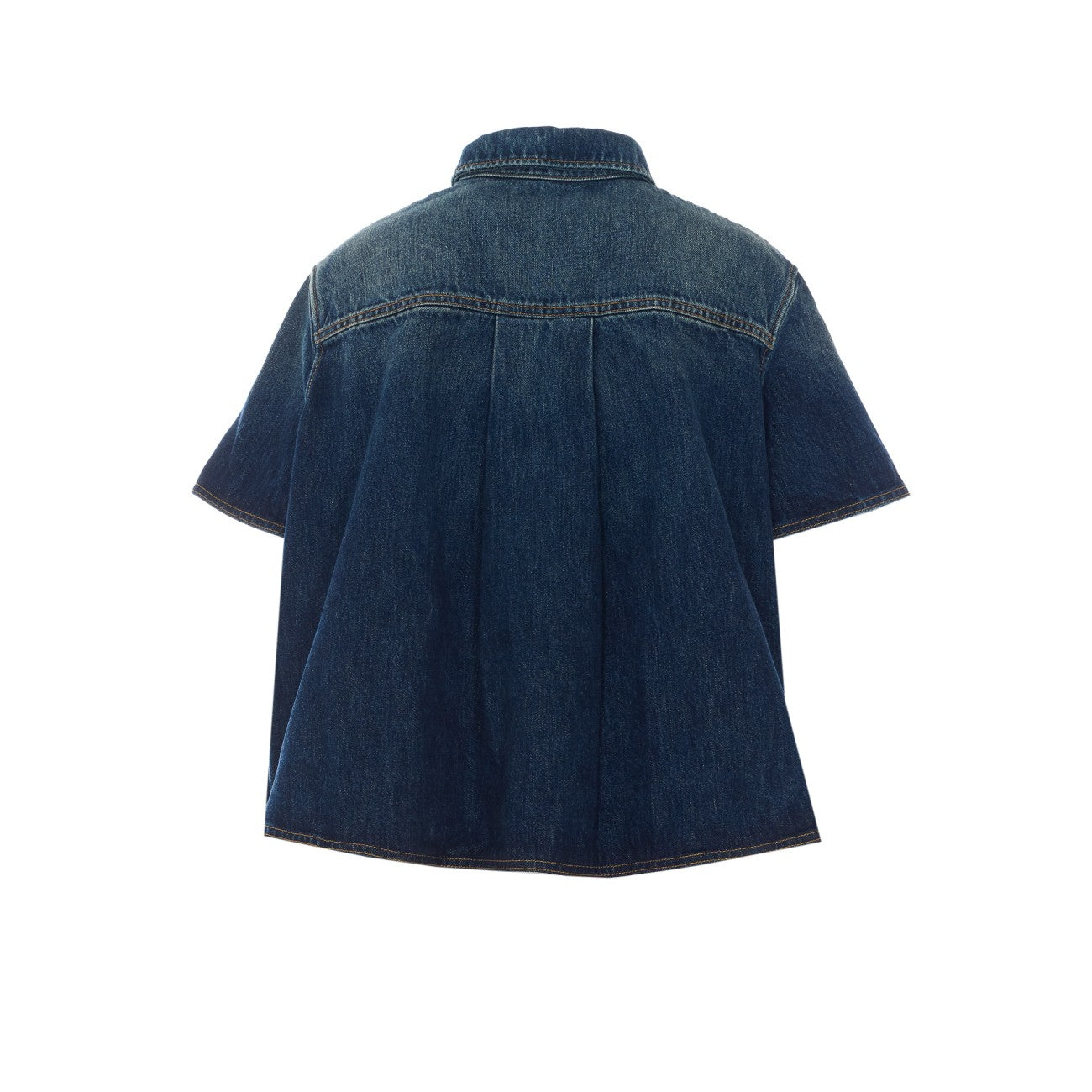 Loewe Women Short Sleeves Denim Trapeze Shirt With L Loewe Logo LOEWE