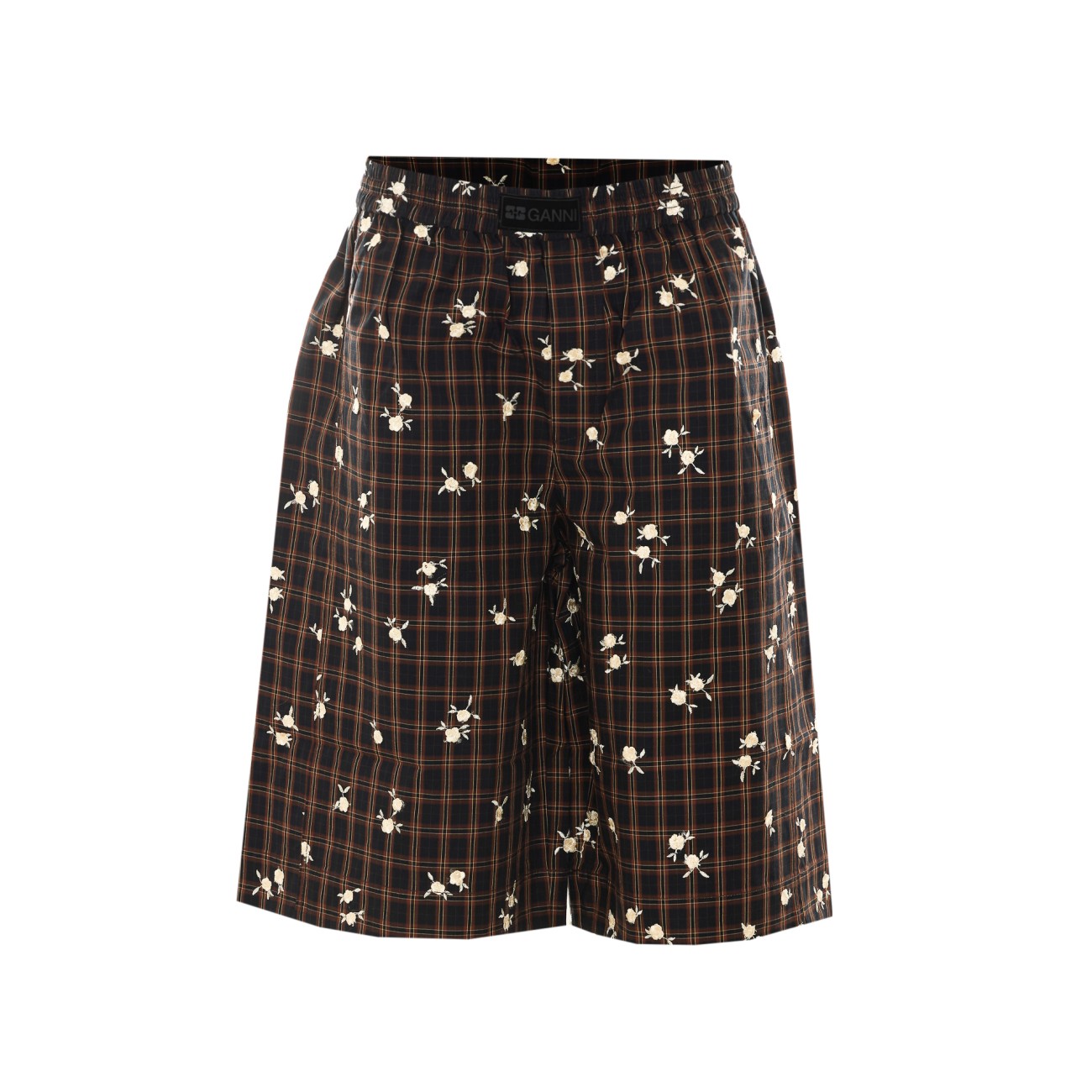 Ganni Women Shorts In Printed Check GANNI