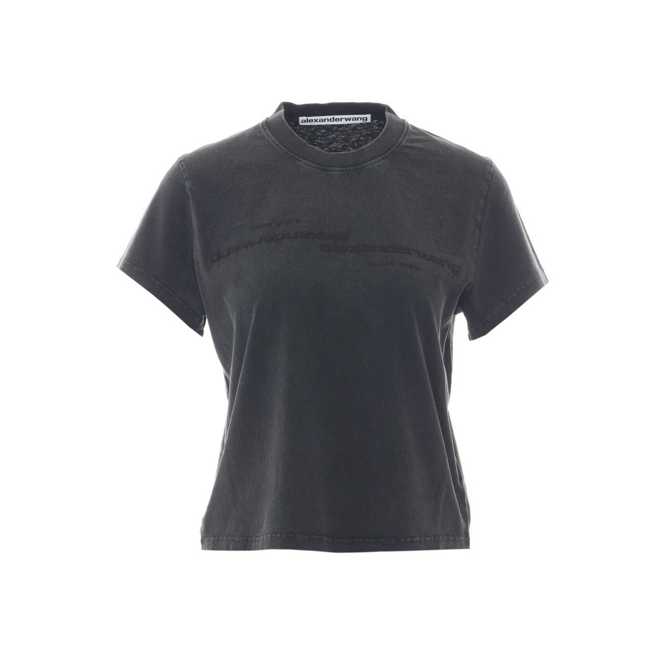 Alexander Wang Women Shrunken Mirrored Logo T-Shirt ALEXANDER WANG
