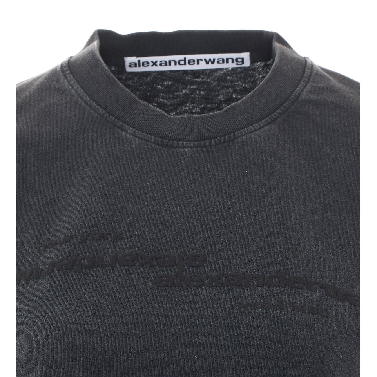 Alexander Wang Women Shrunken Mirrored Logo T-Shirt ALEXANDER WANG