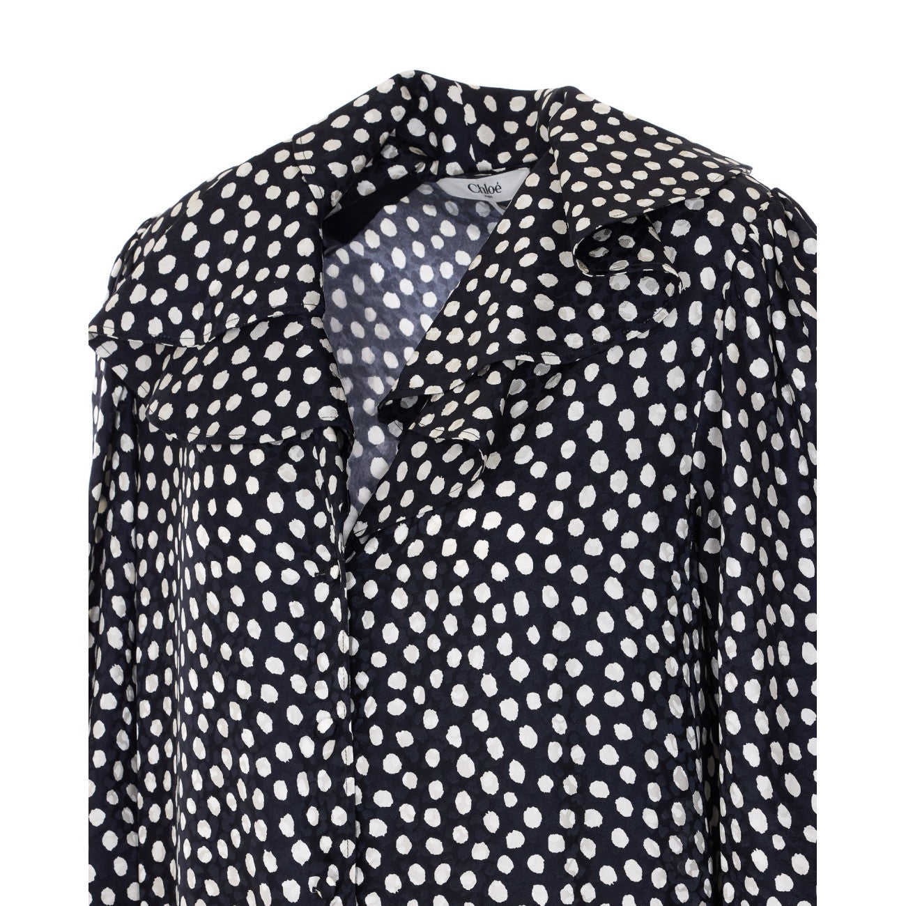 Chloe' Women Silk Jacquard Long Sleeve Mini Dress CHLOE