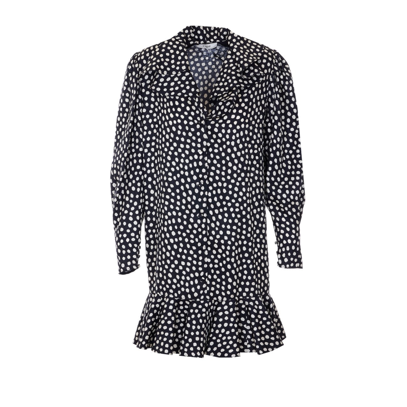 Chloe' Women Silk Jacquard Long Sleeve Mini Dress CHLOE
