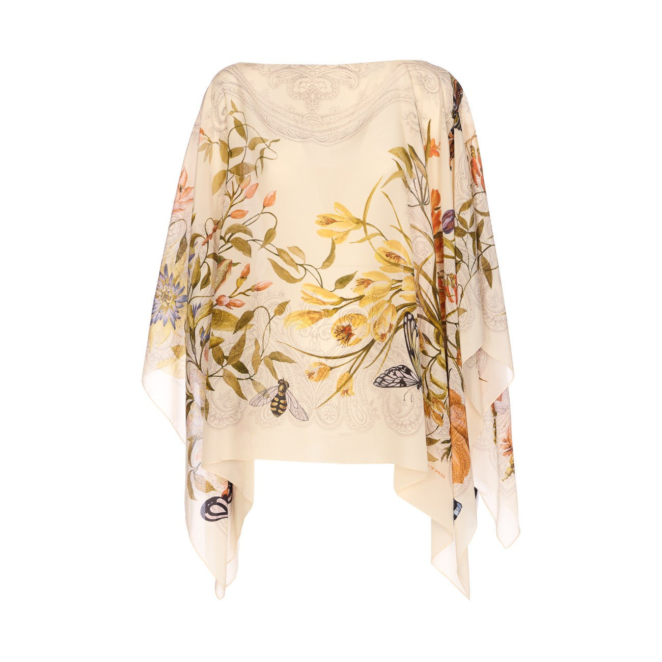 Etro Women Silk Poncho Top With Print ETRO