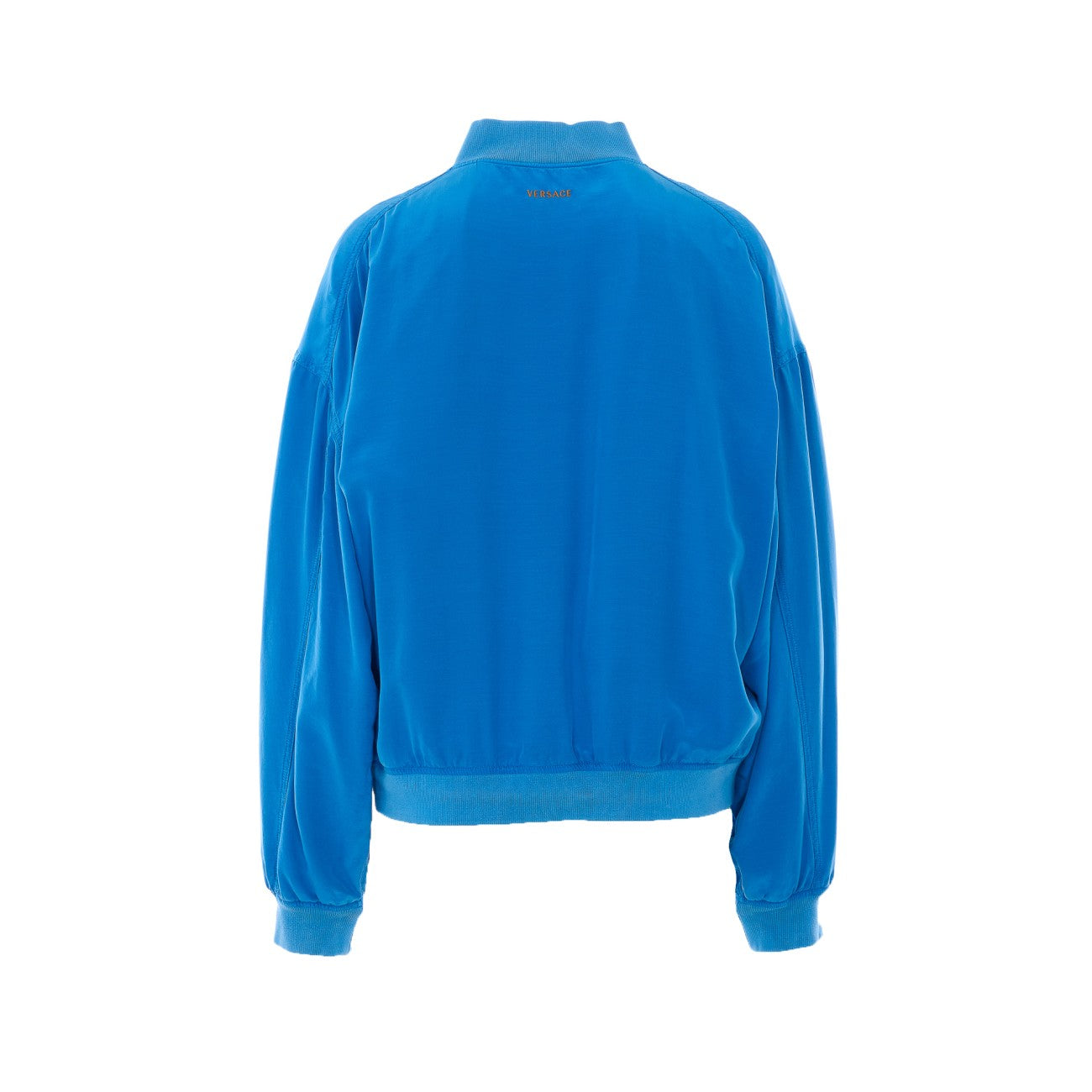 Versace Women Silk-Poplin Zip Blouson With Versace Logo Embroidery VERSACE