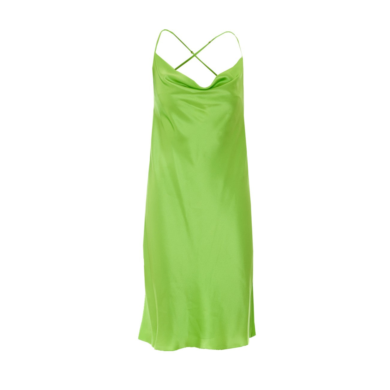 Saint Laurent Women Silk Satin Bare Back And Hooded Back Neck Dress SAINT LAURENT