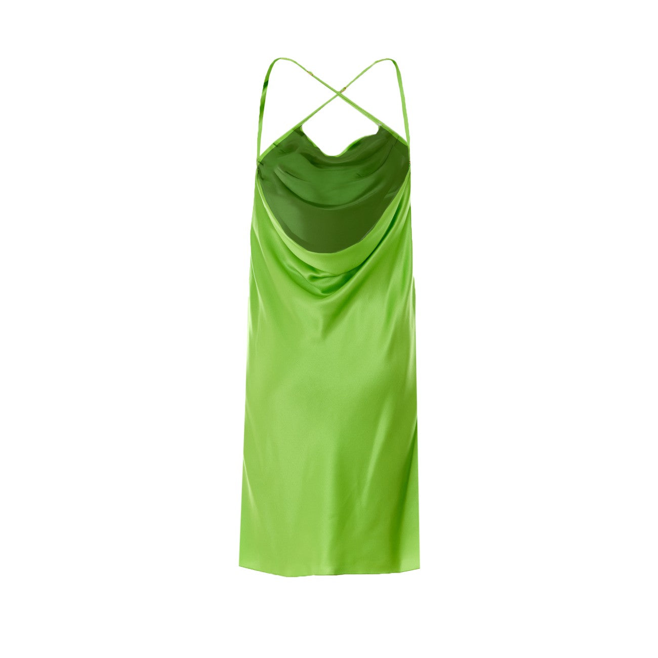 Saint Laurent Women Silk Satin Bare Back And Hooded Back Neck Dress SAINT LAURENT
