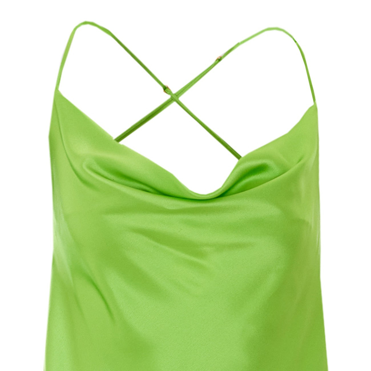 Saint Laurent Women Silk Satin Bare Back And Hooded Back Neck Dress SAINT LAURENT