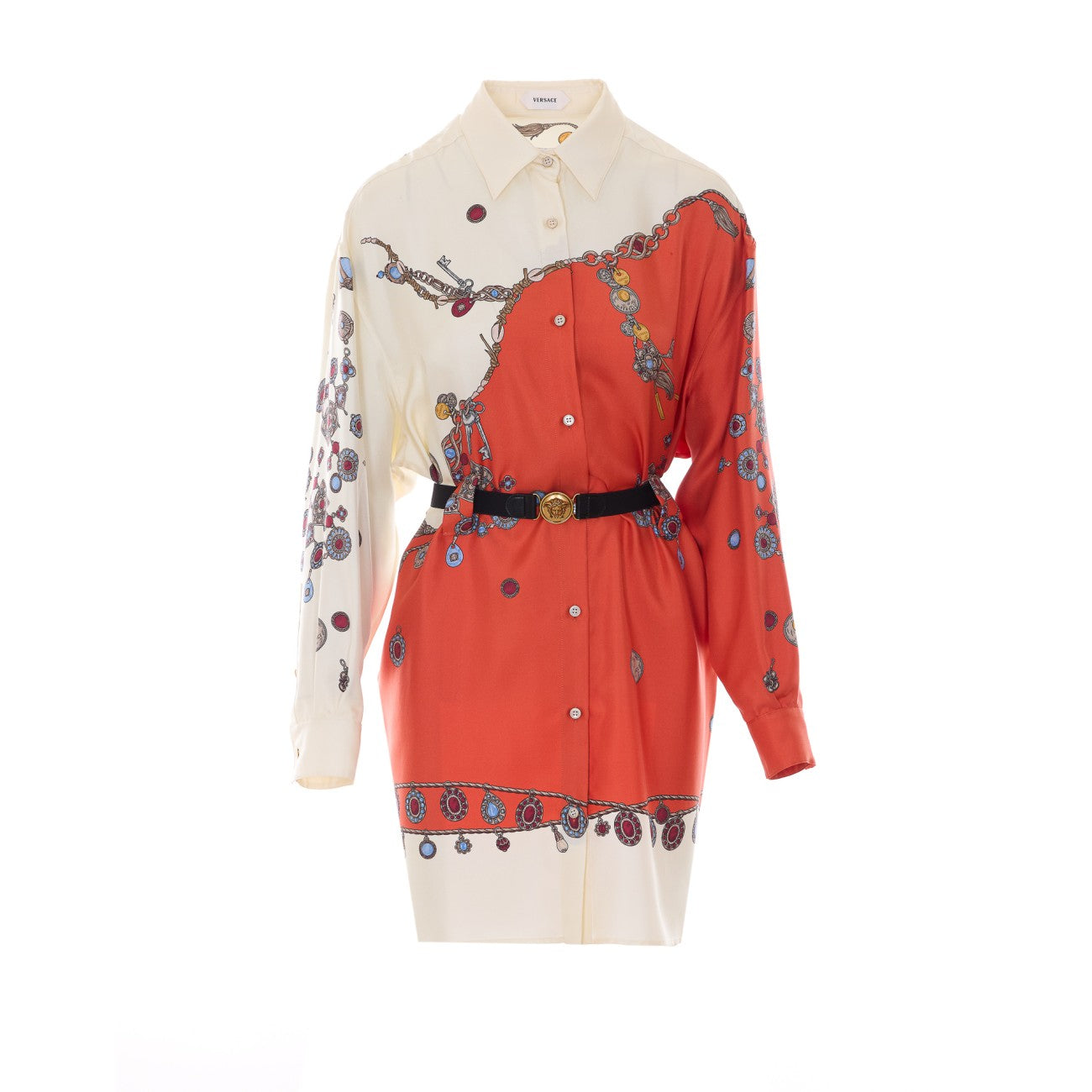 Versace Women Silk Twill Printed Dress VERSACE