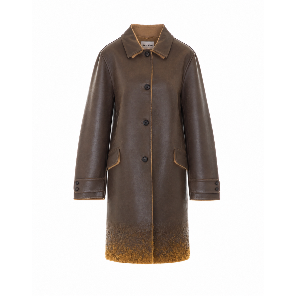 Miu Miu Women Single-Breasted Overcoat In Double Wool And Mutton MIU MIU