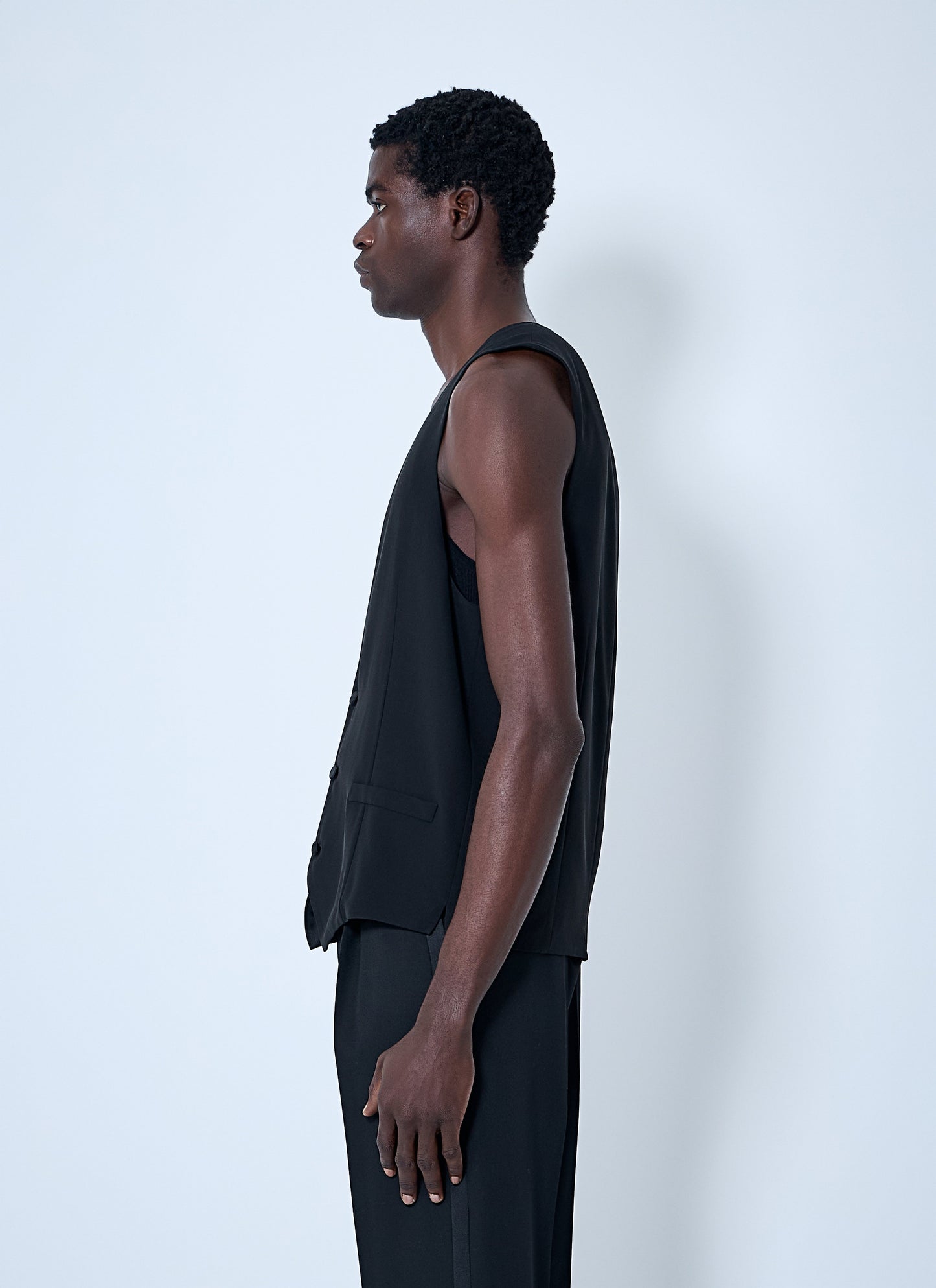 Saint Laurent Men Silk Crepe Waistcoat SAINT LAURENT