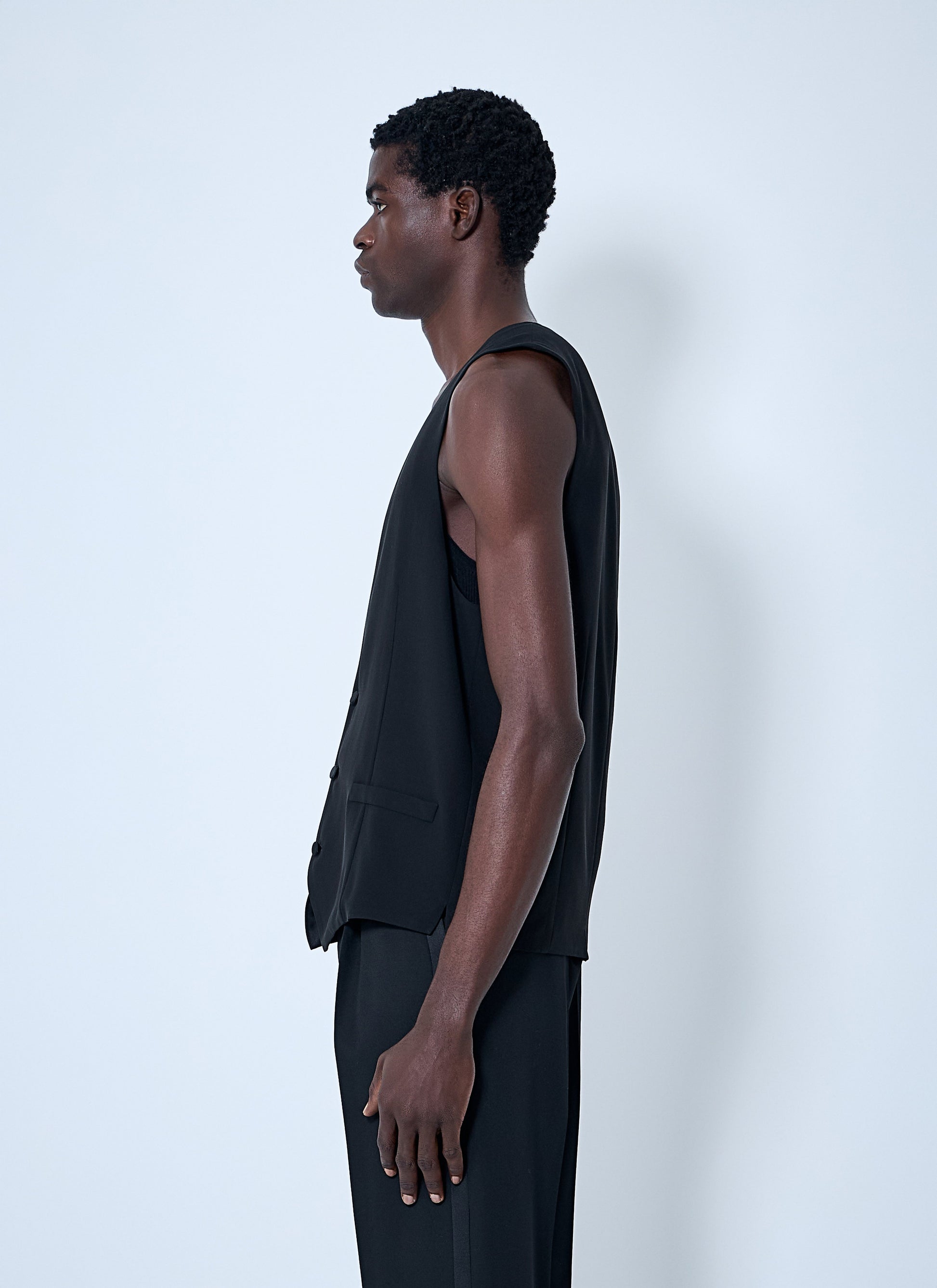 Saint Laurent Men Silk Crepe Waistcoat SAINT LAURENT