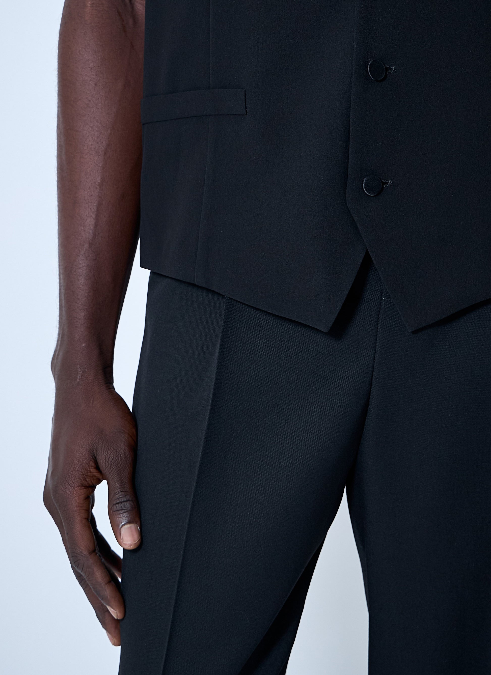 Saint Laurent Men Silk Crepe Waistcoat SAINT LAURENT