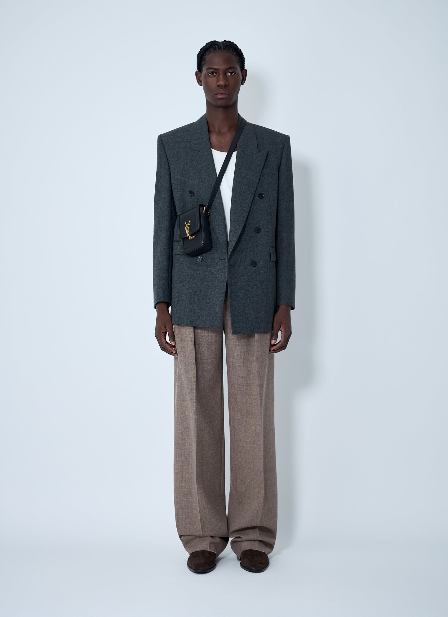 Saint Laurent Men Double-Breasted Wool Blazer SAINT LAURENT