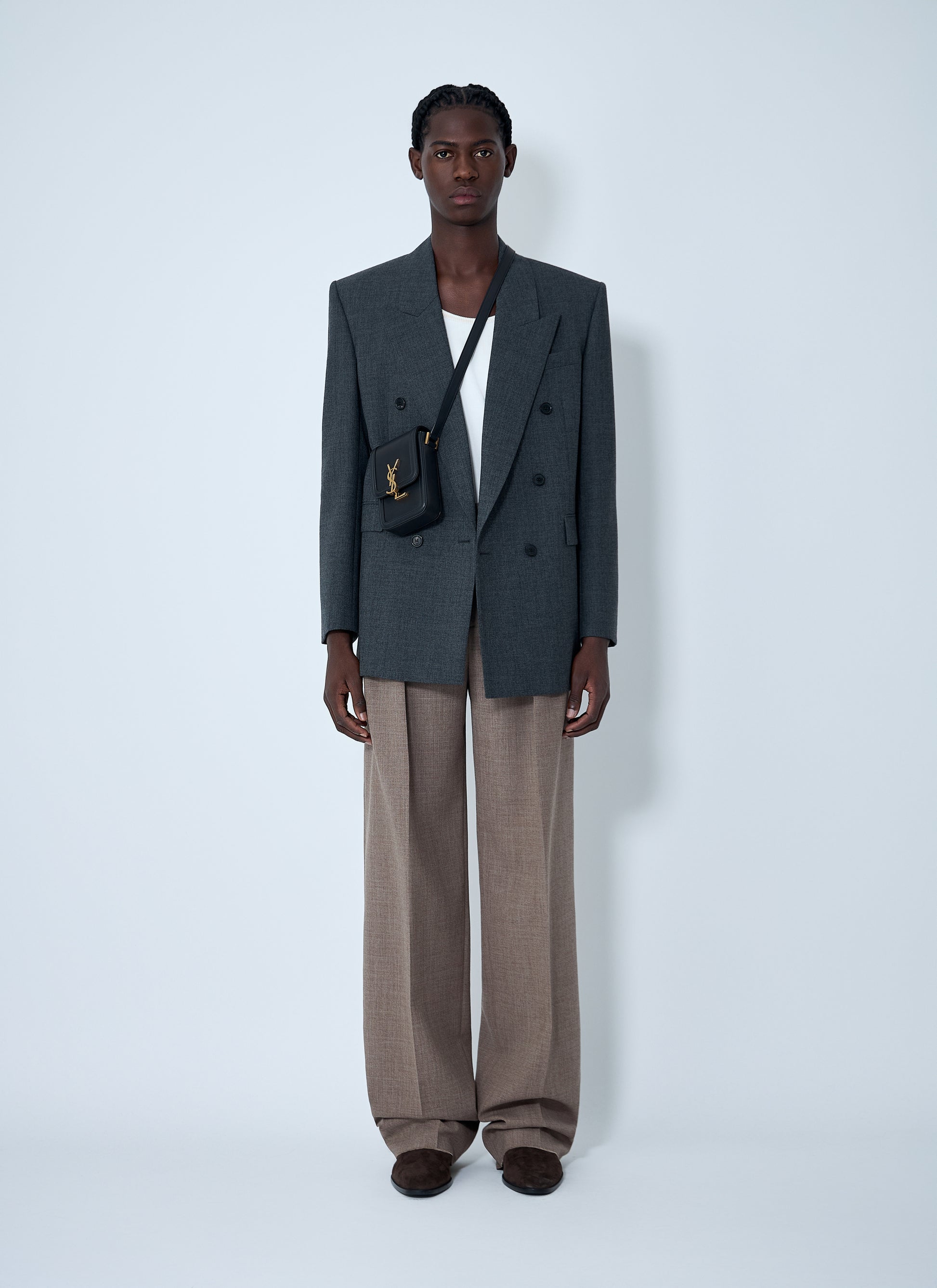 Saint Laurent Men Double-Breasted Wool Blazer SAINT LAURENT