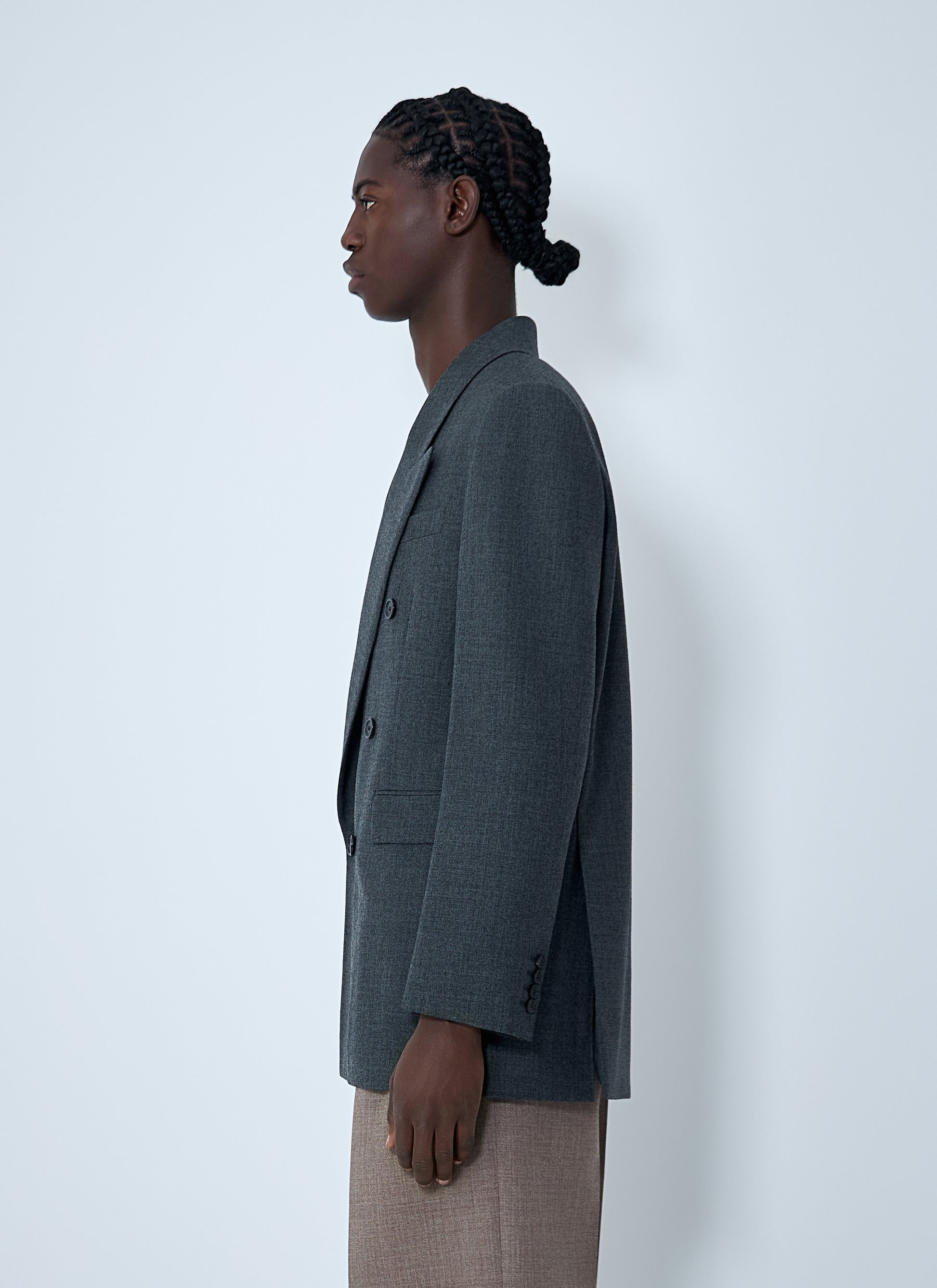 Saint Laurent Men Double-Breasted Wool Blazer SAINT LAURENT