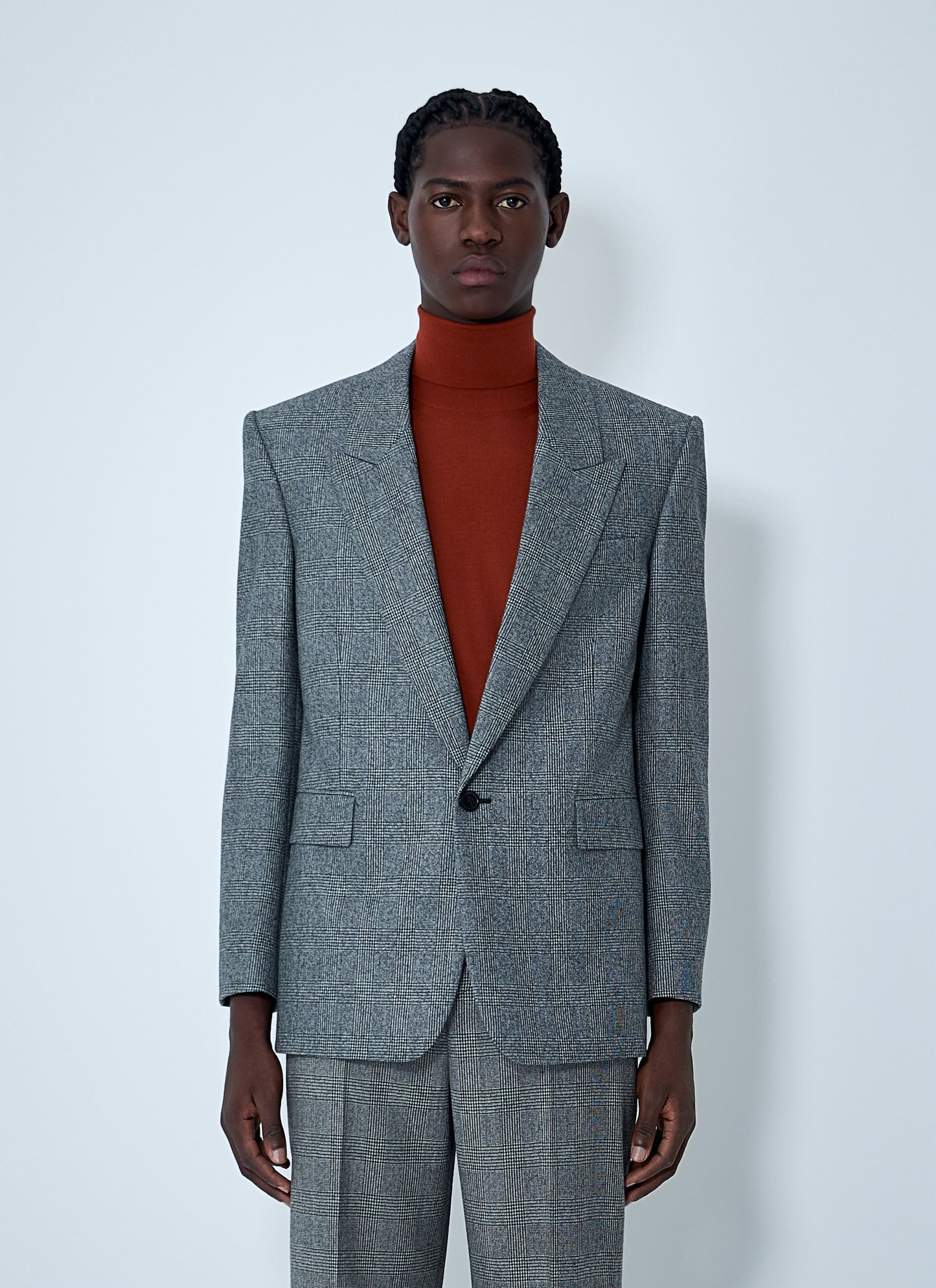 Saint Laurent Men Prince Of Wales Wool Blazer SAINT LAURENT