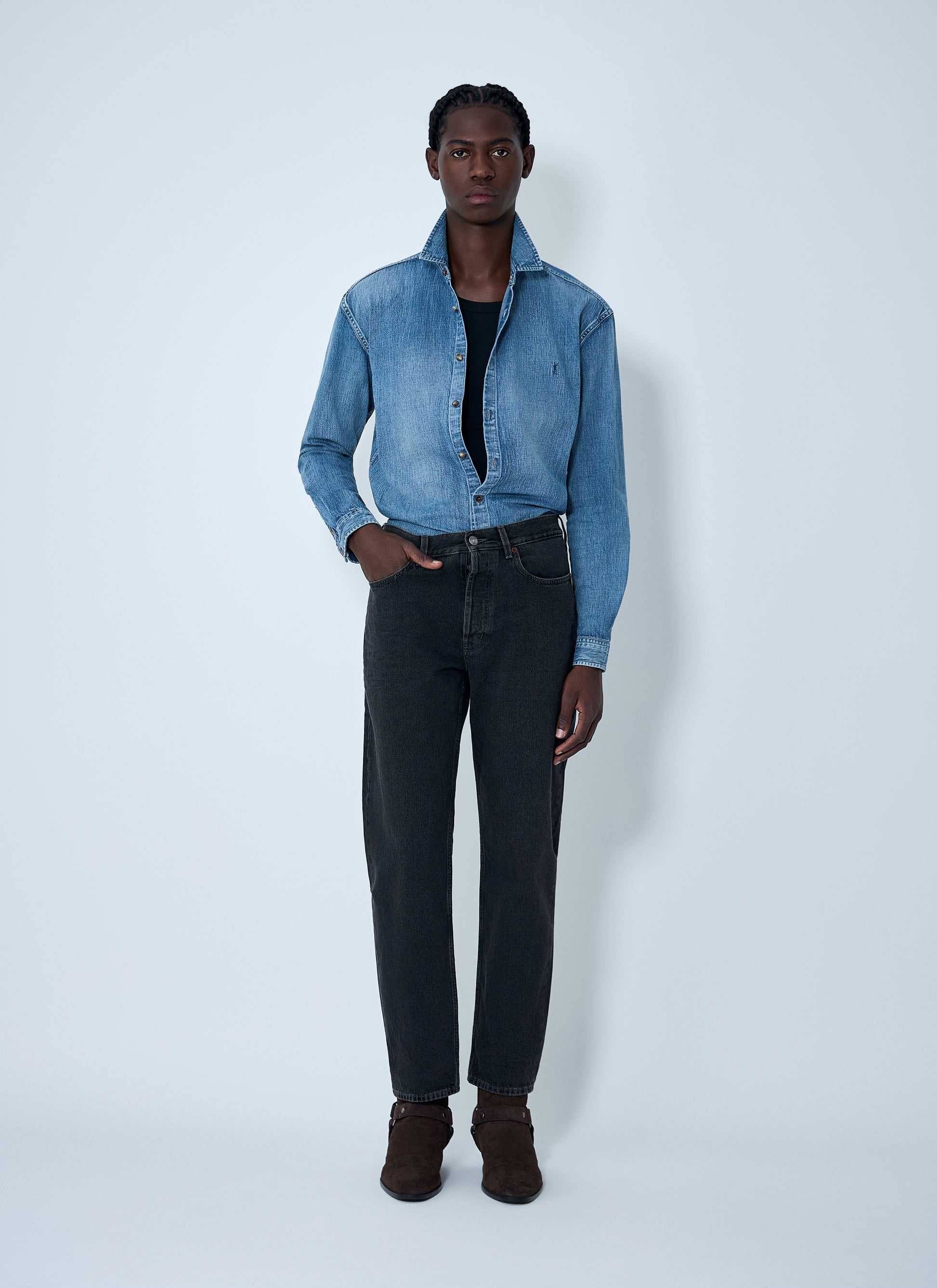 Saint Laurent Men Straight-Leg Denim Jeans SAINT LAURENT