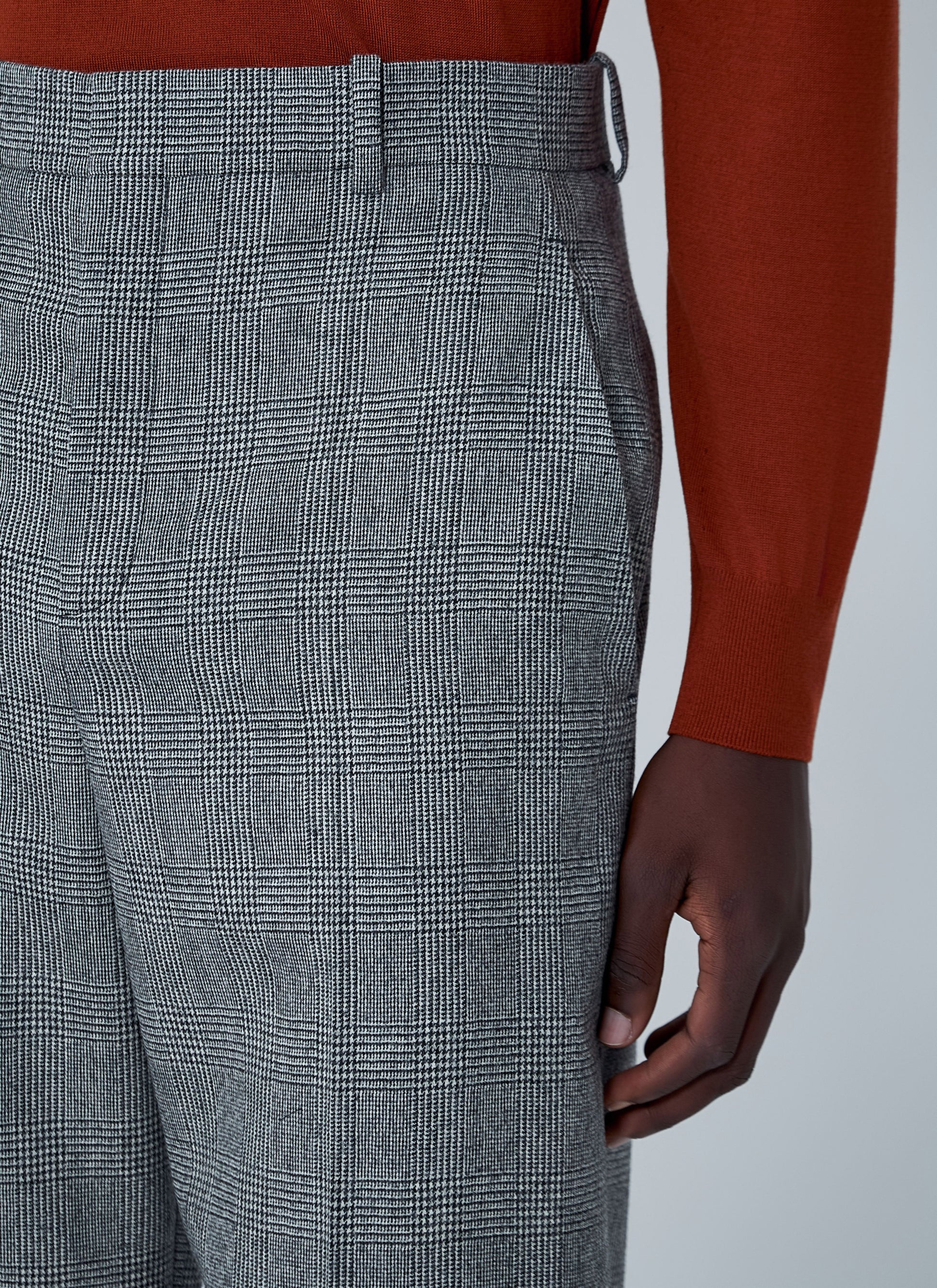 Saint Laurent Men Wide-Leg Wool Blend Pants SAINT LAURENT
