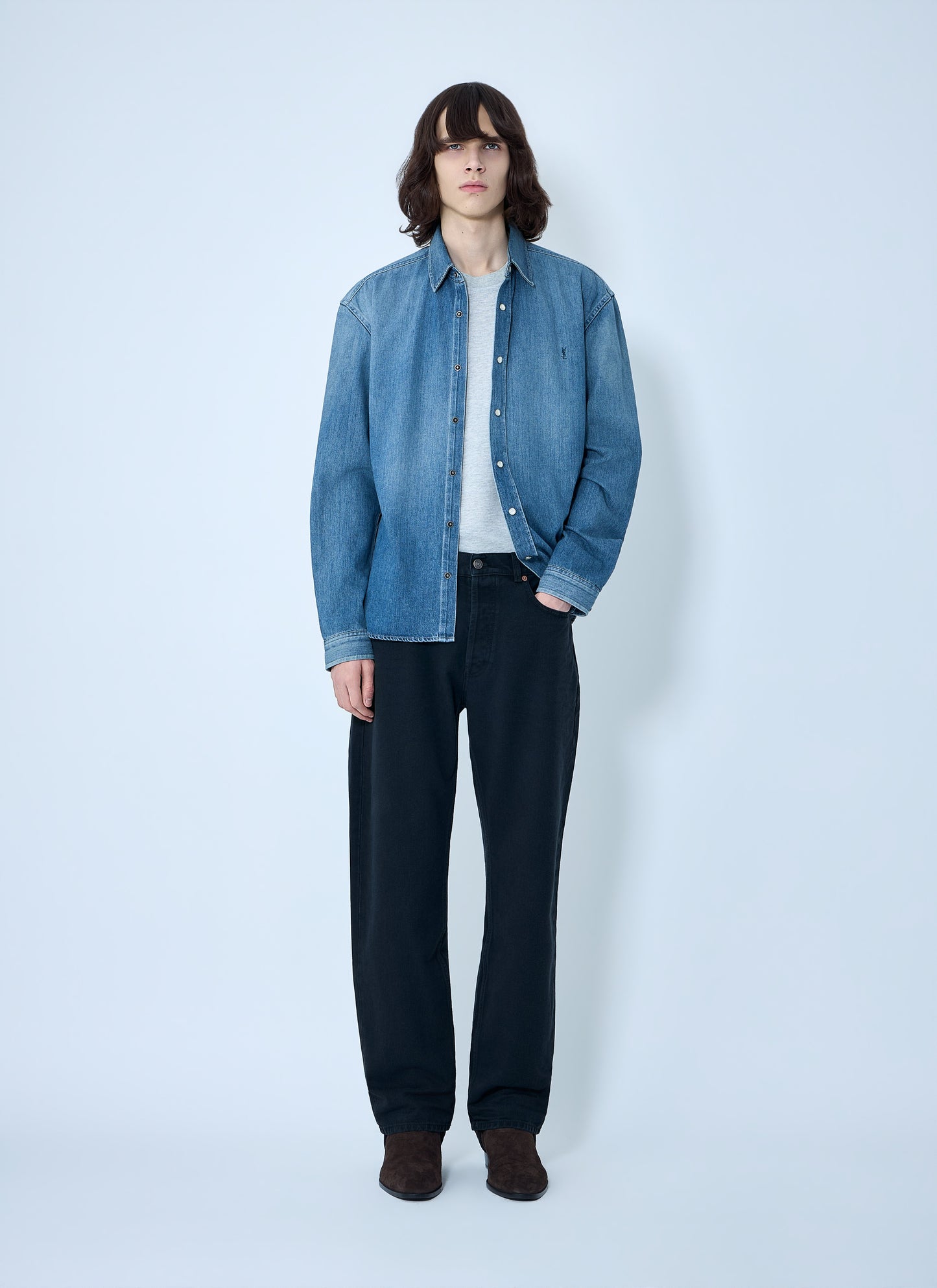 Saint Laurent Men Loose Straight Denim Pants SAINT LAURENT