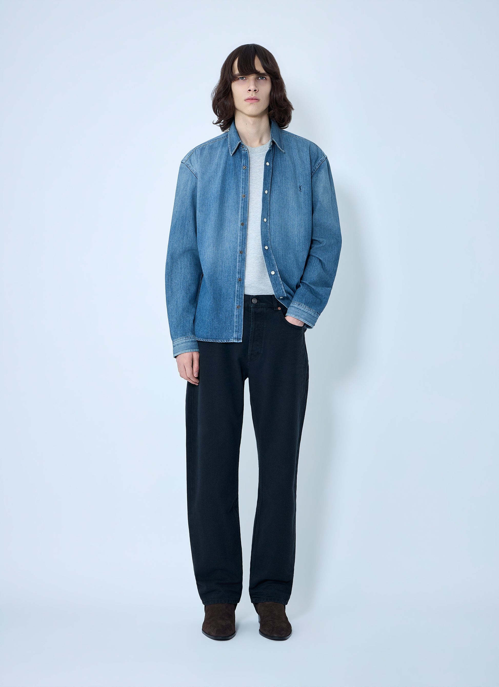 Saint Laurent Men Loose Straight Denim Pants SAINT LAURENT