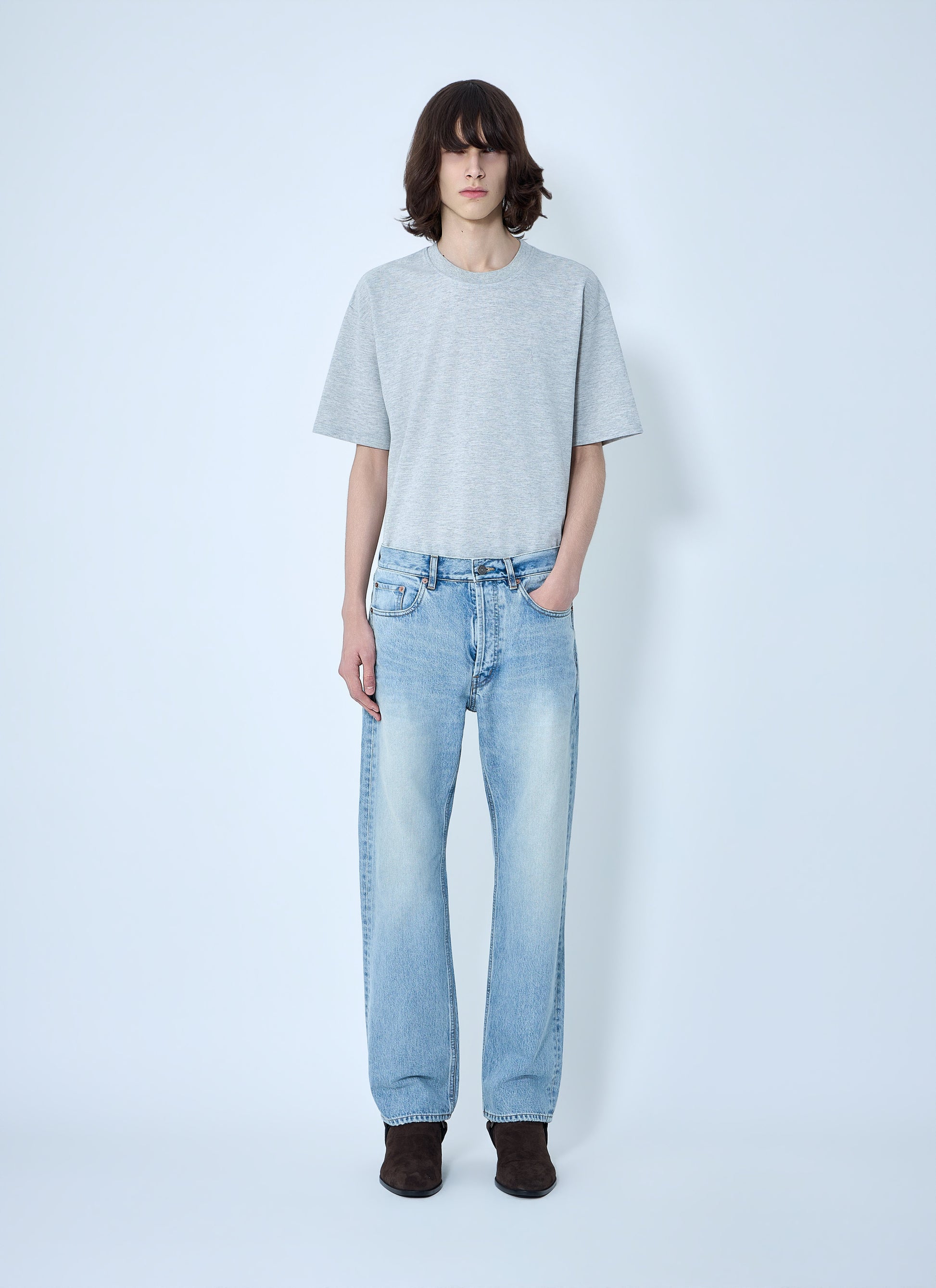 Saint Laurent Men Loose Straight Mid-Rise Jeans SAINT LAURENT