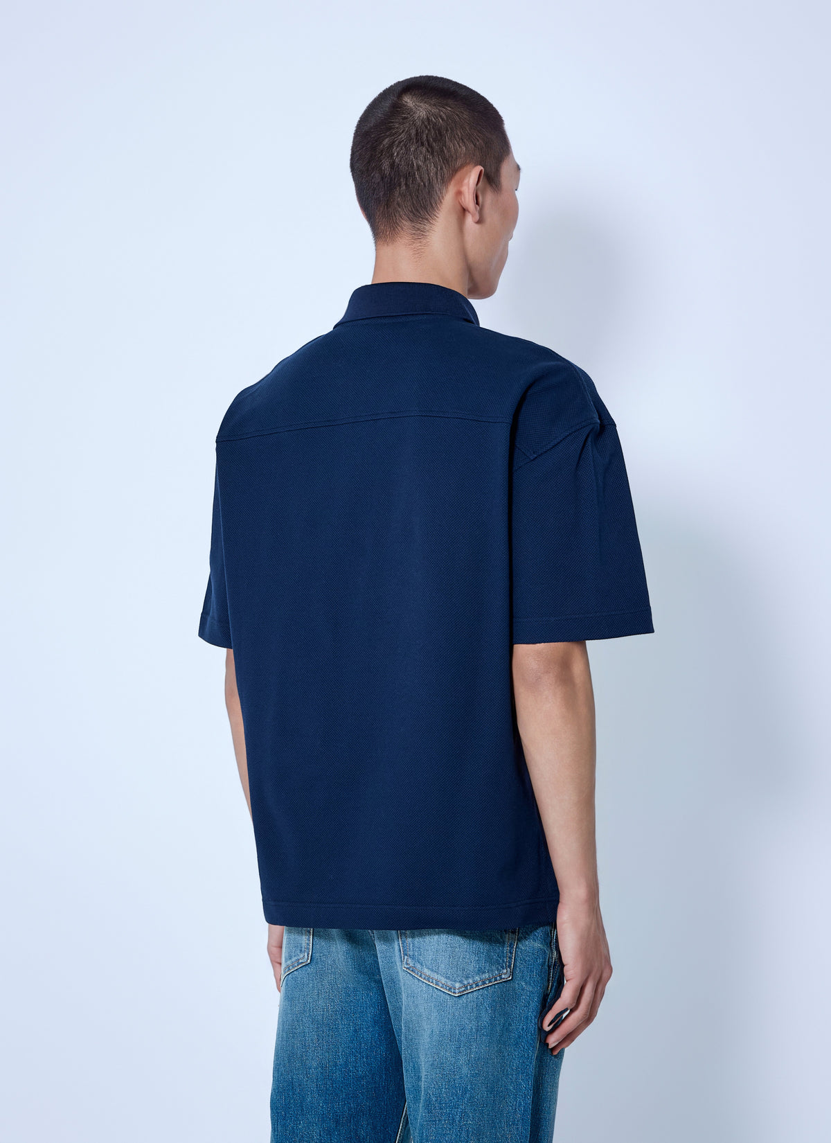 Saint Laurent Men Cassandre Polo In Cotton Piqué SAINT LAURENT