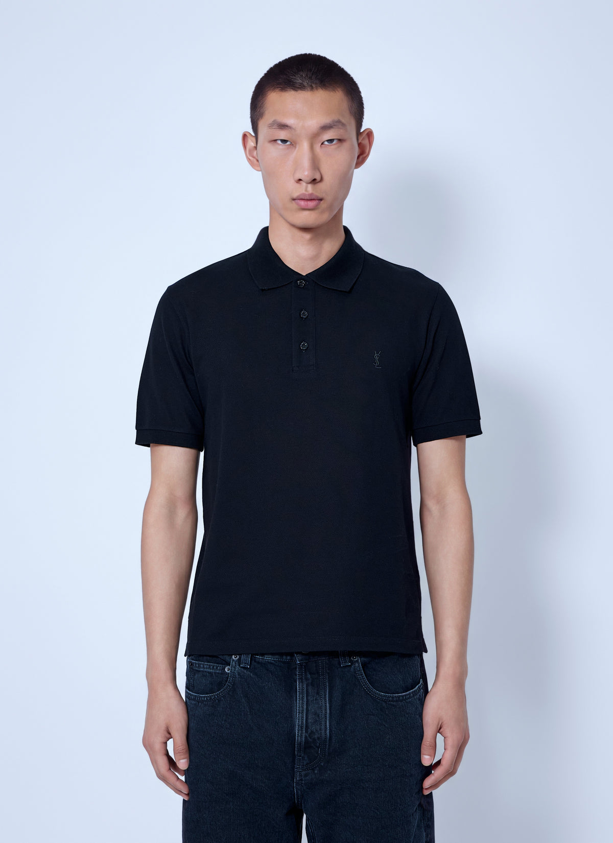 Saint Laurent Men Embroidered Logo Polo Shirt SAINT LAURENT