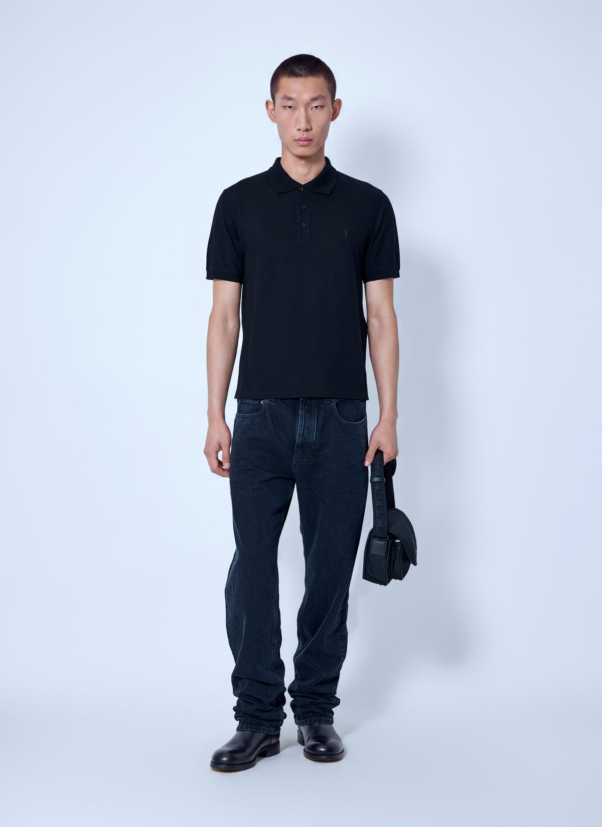 Saint Laurent Men Embroidered Logo Polo Shirt SAINT LAURENT