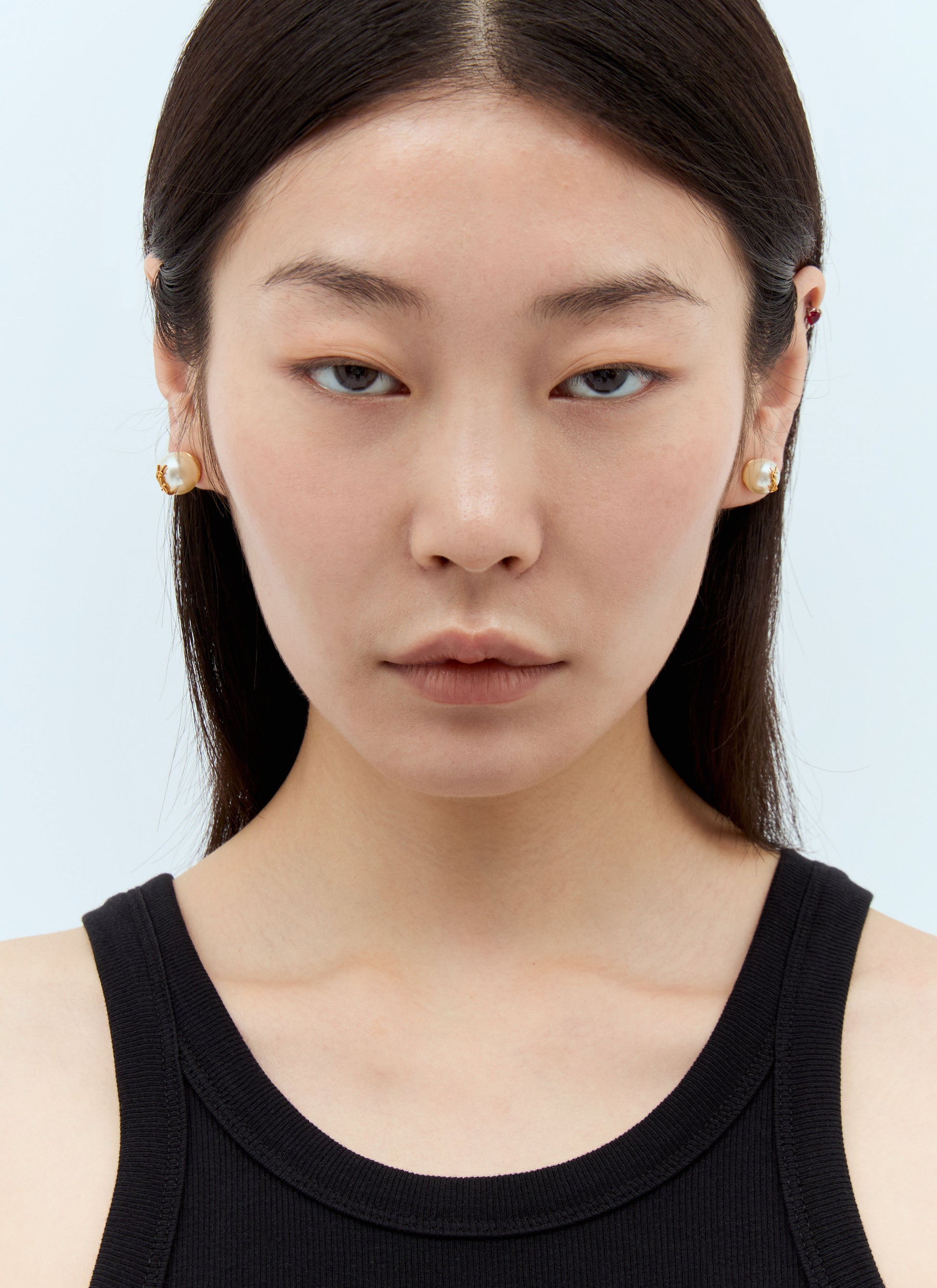 Saint Laurent Women Monogram Faux Pearl Earrings SAINT LAURENT