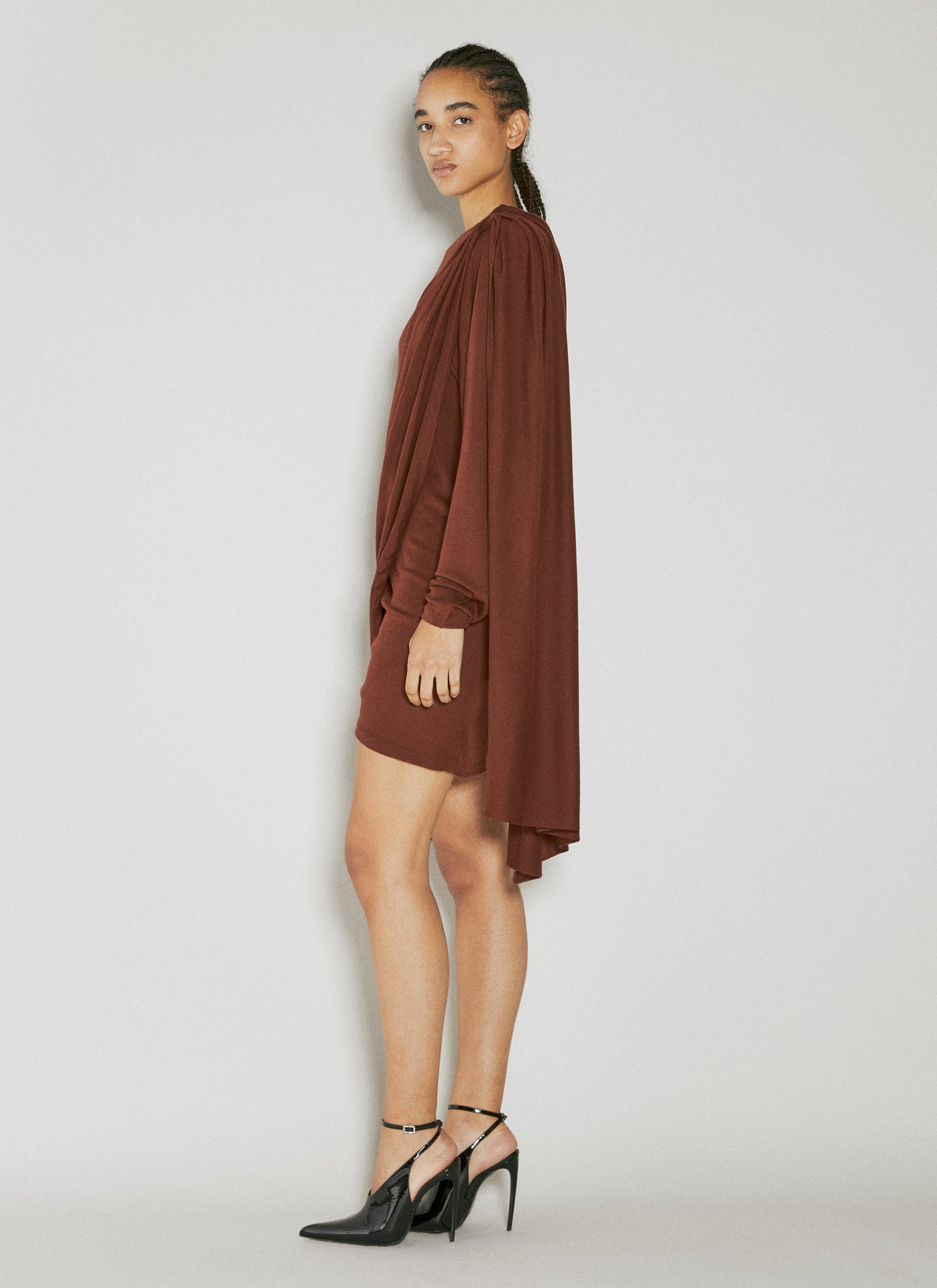 Saint Laurent Women Draped Wool Dress SAINT LAURENT