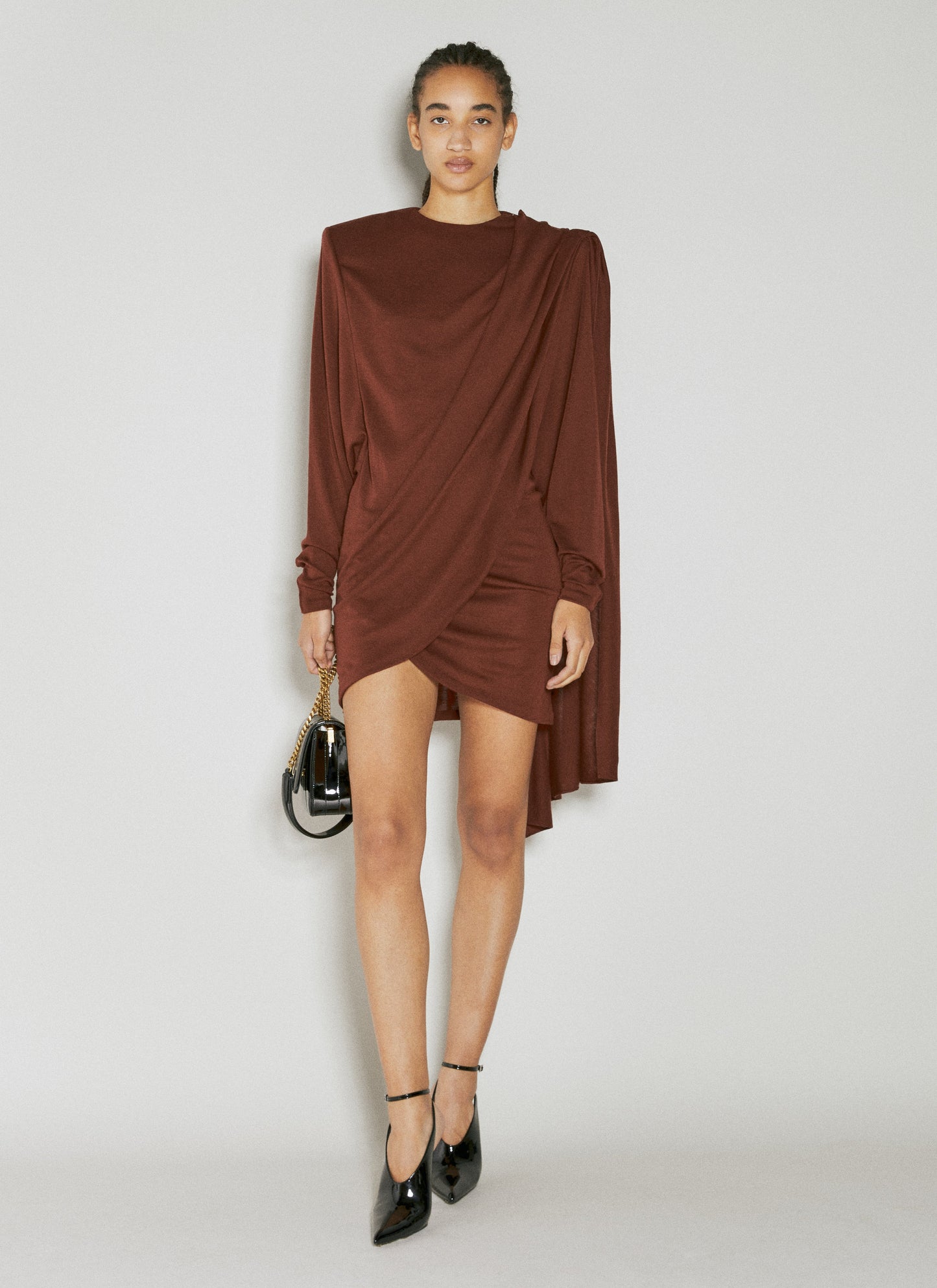 Saint Laurent Women Draped Wool Dress SAINT LAURENT