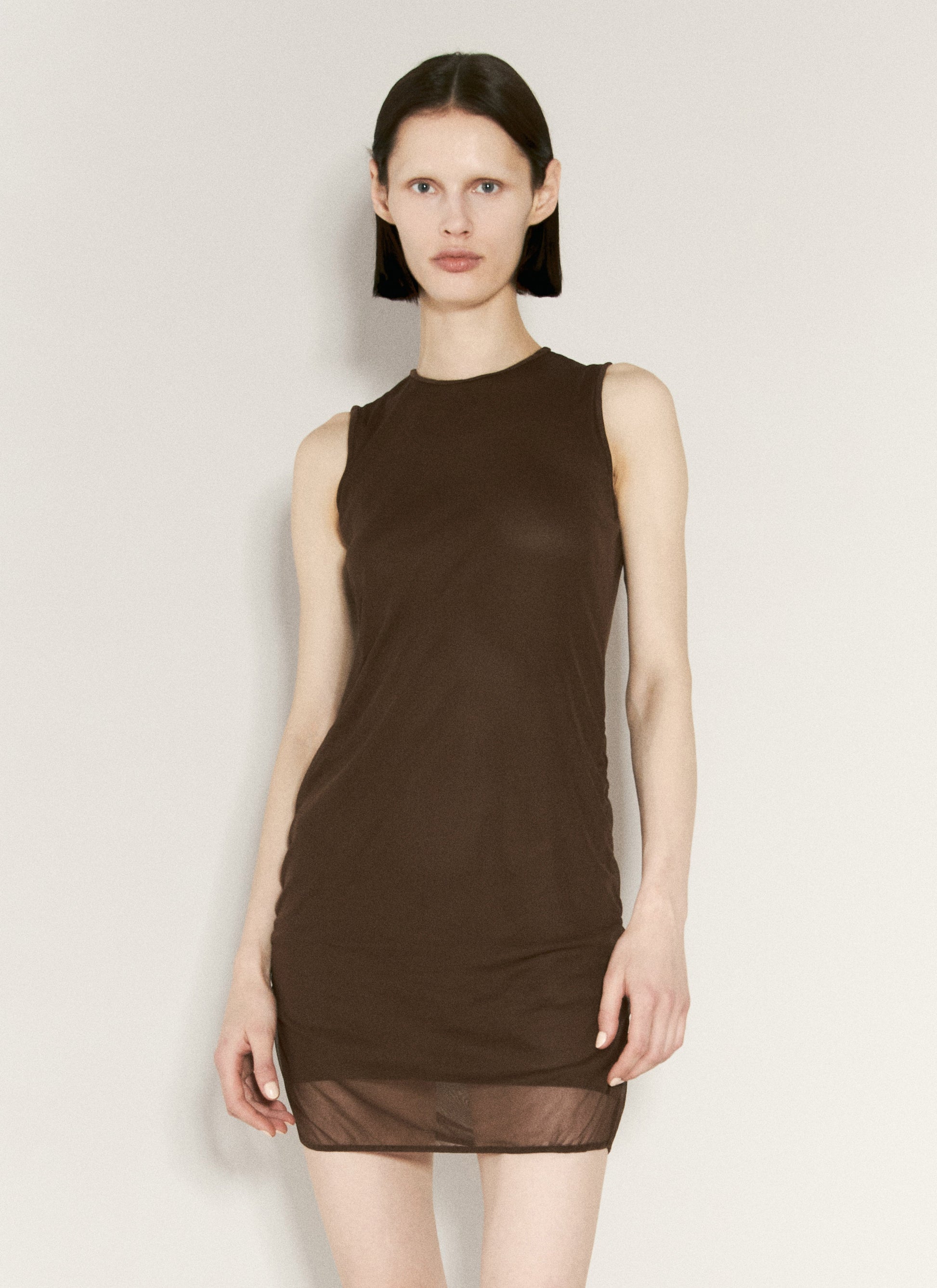Saint Laurent Women Tulle Tank Mini Dress SAINT LAURENT