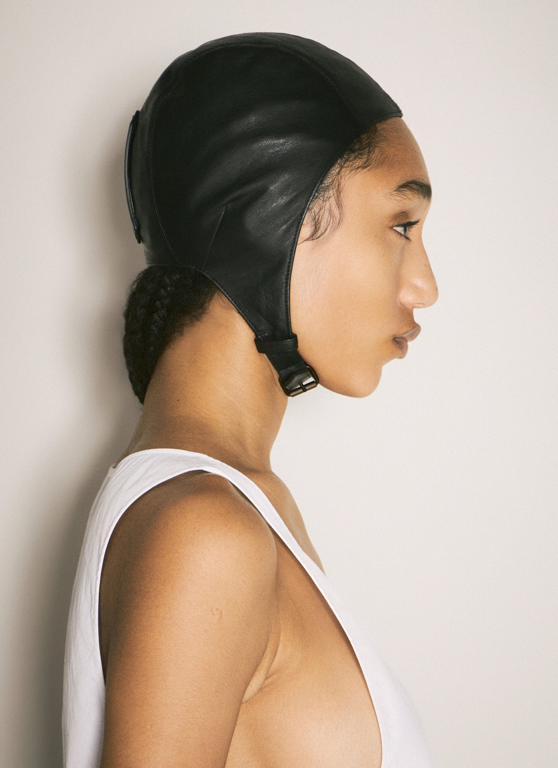 Saint Laurent Women Leather Aviator Hat SAINT LAURENT