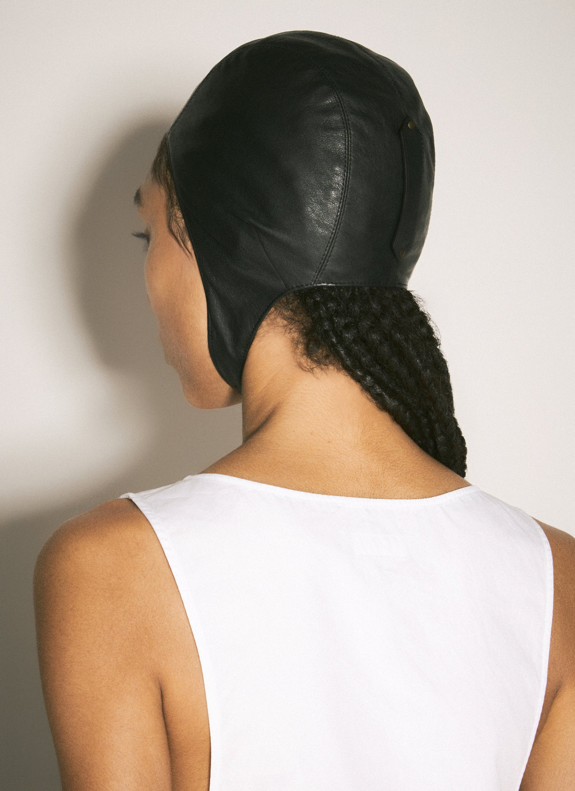 Saint Laurent Women Leather Aviator Hat SAINT LAURENT