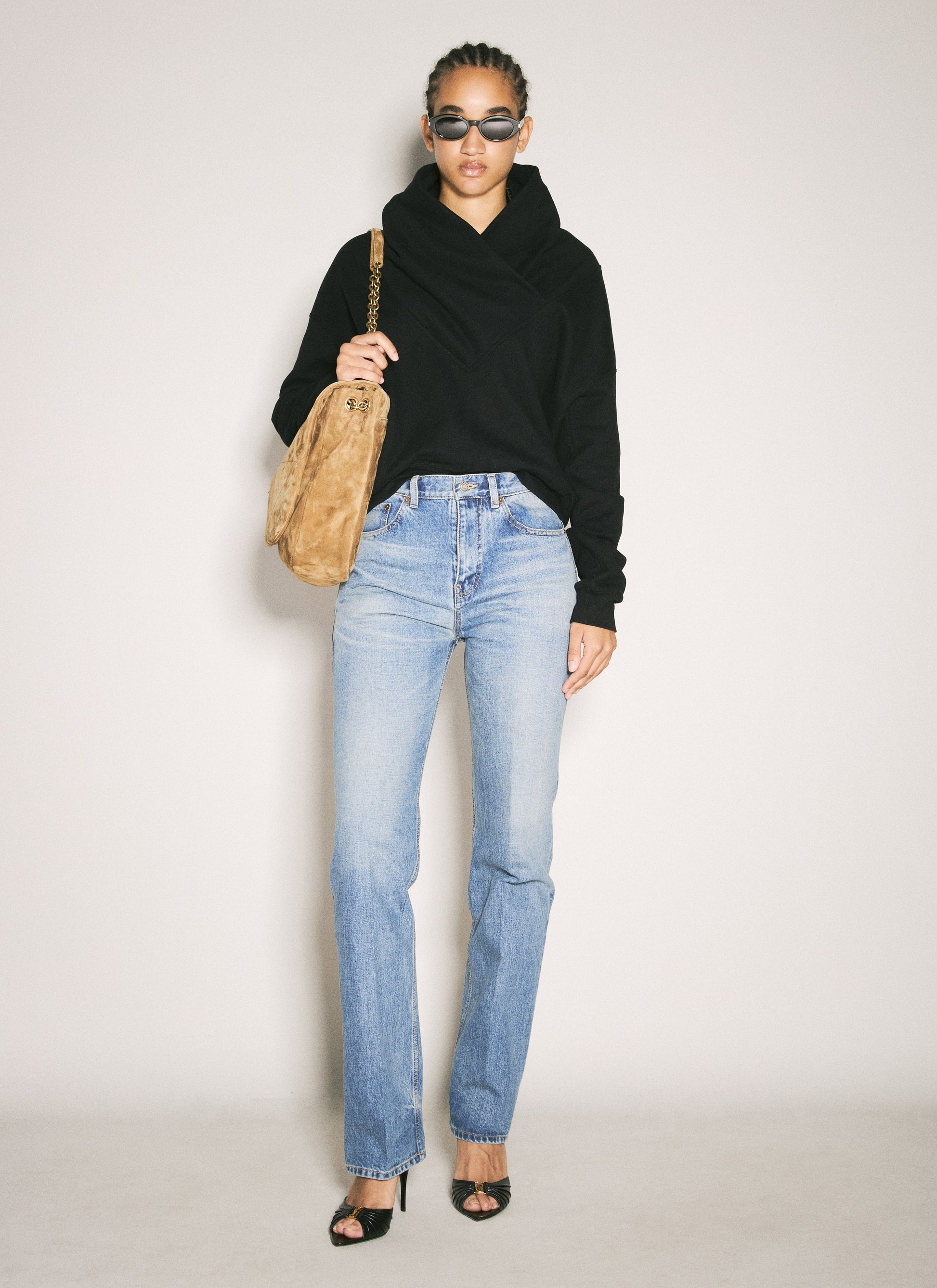 Saint Laurent Women V Neck Sweatshirt SAINT LAURENT