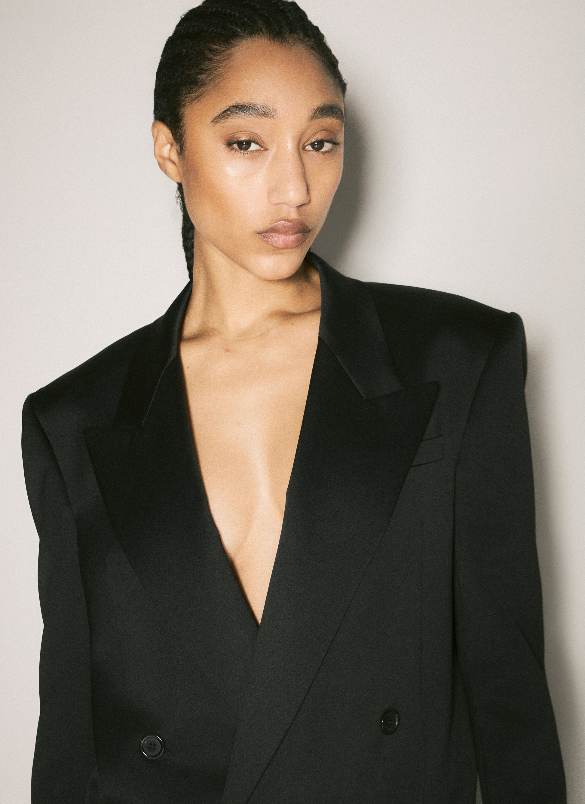 Saint Laurent Women Silk Tuxedo Blazer SAINT LAURENT