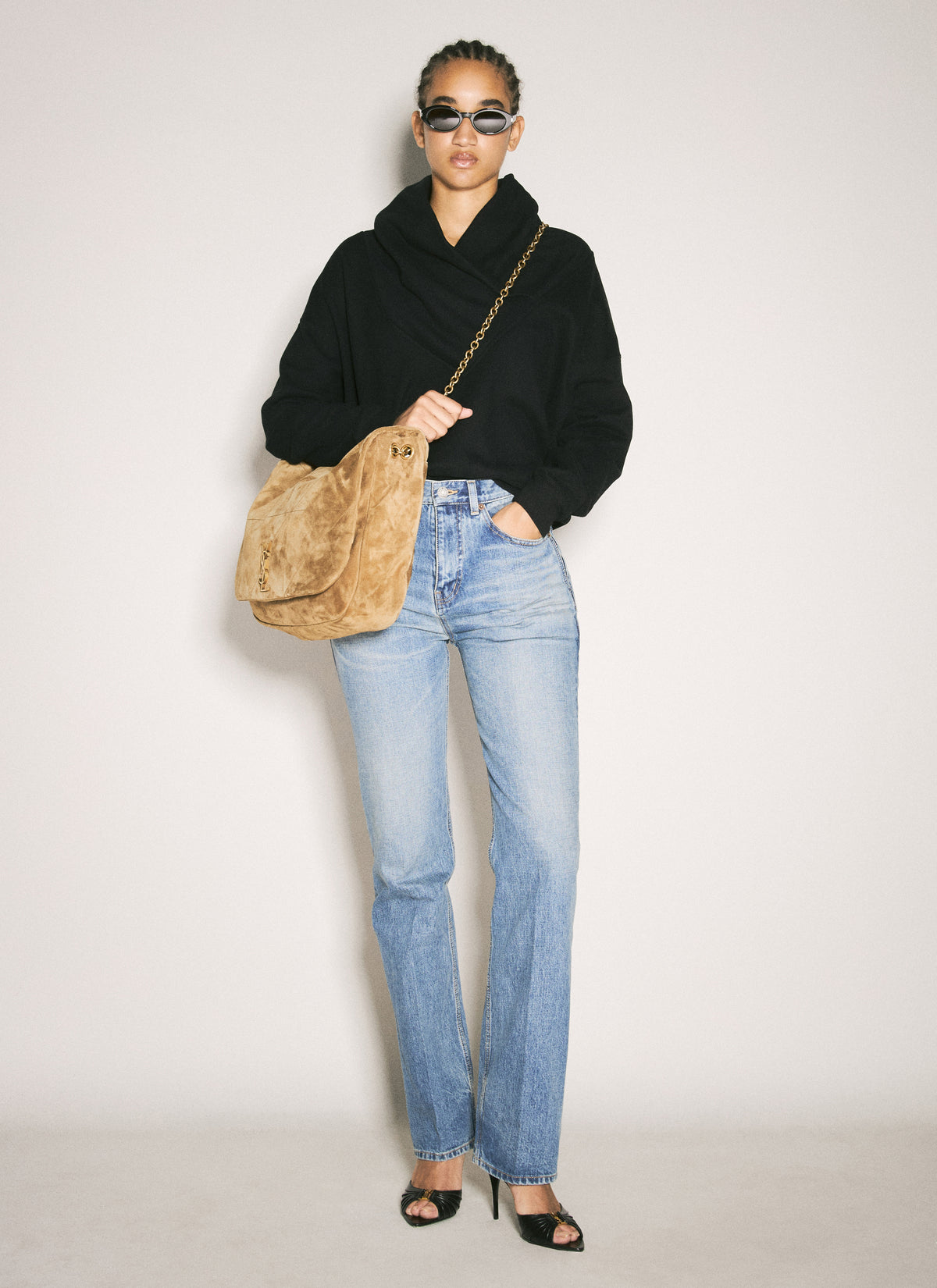 Saint Laurent Women Babylone Heeled Mules SAINT LAURENT