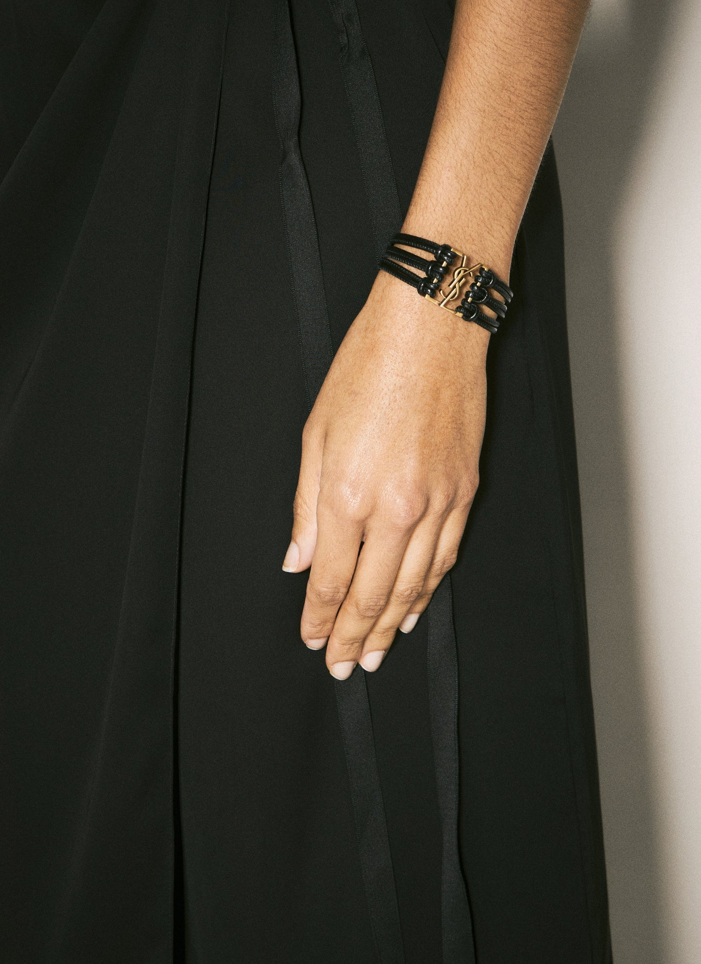 Saint Laurent Women Cassandre Leather Bracelet SAINT LAURENT