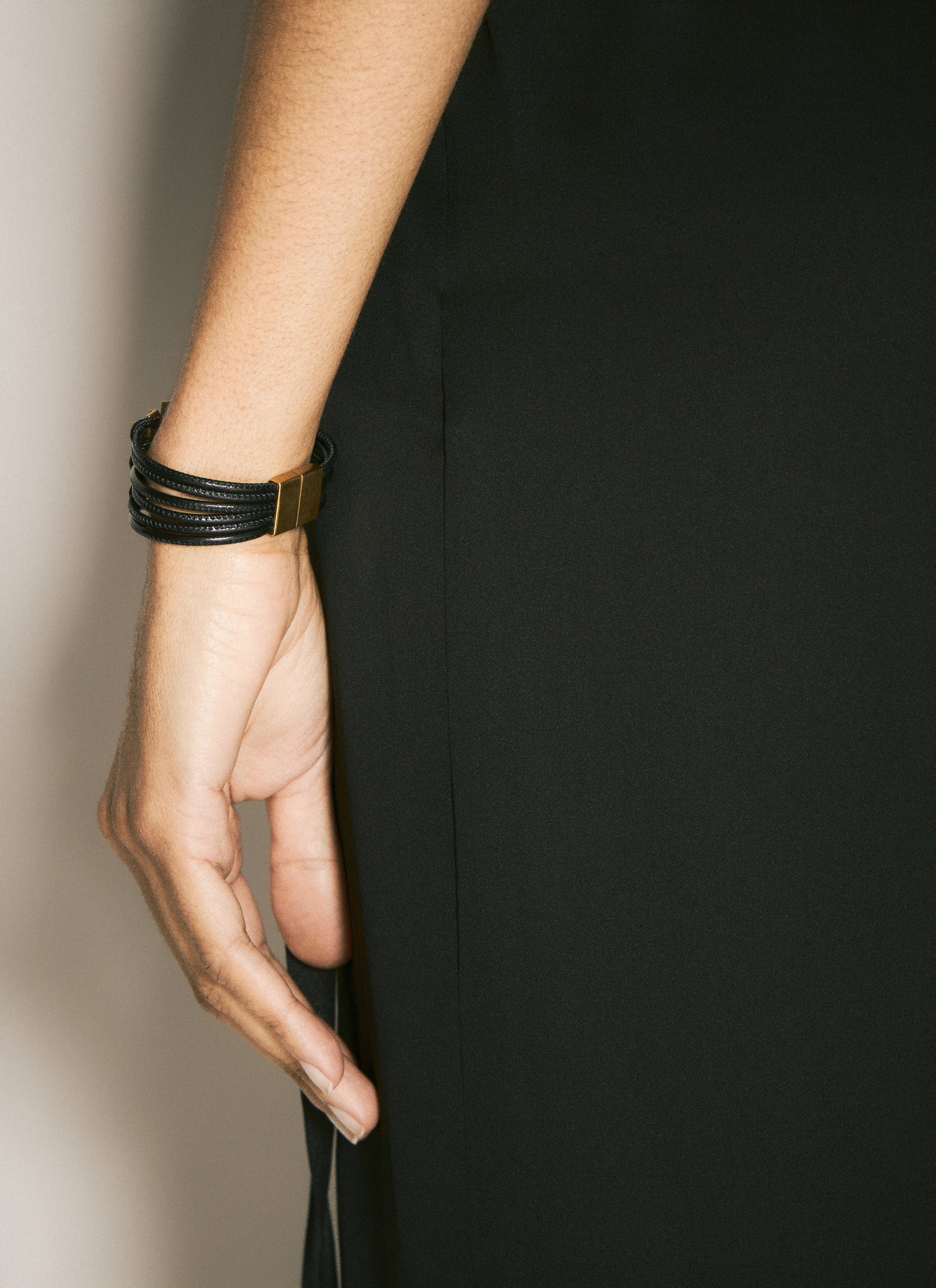Saint Laurent Women Cassandre Leather Bracelet SAINT LAURENT